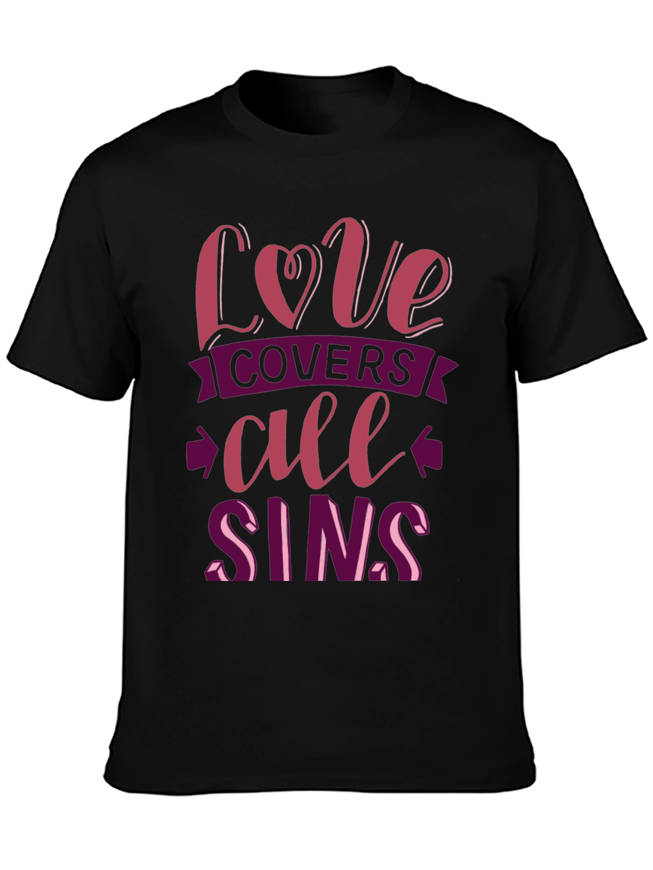 Black Love Covers All Sins Graphic T-Shirt view 3