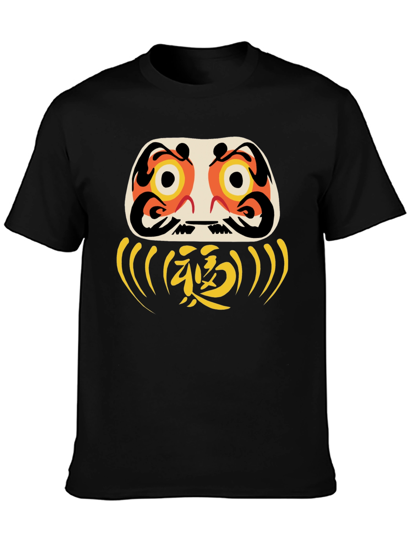 Black Daruma Doll Graphic Tee - Good Luck Shirt view 3