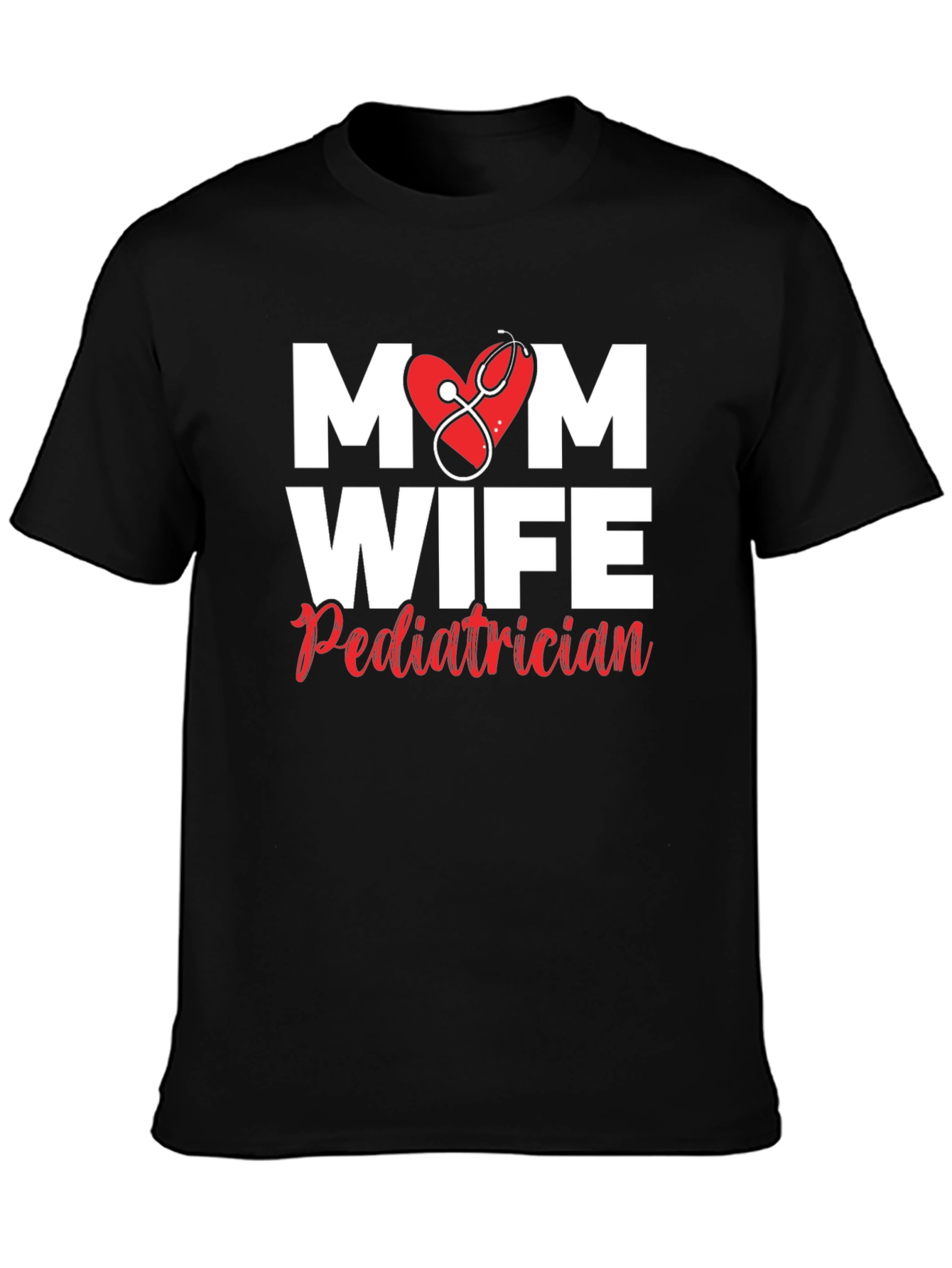 Black Mom Wife Pediatrician Graphic T-Shirt view 3