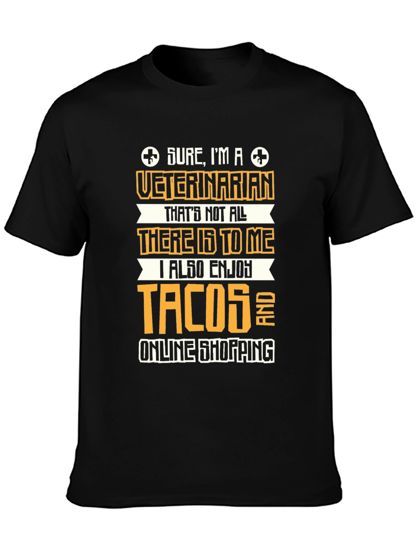 Black Veterinarian Tacos & Online Shopping T-Shirt view 3