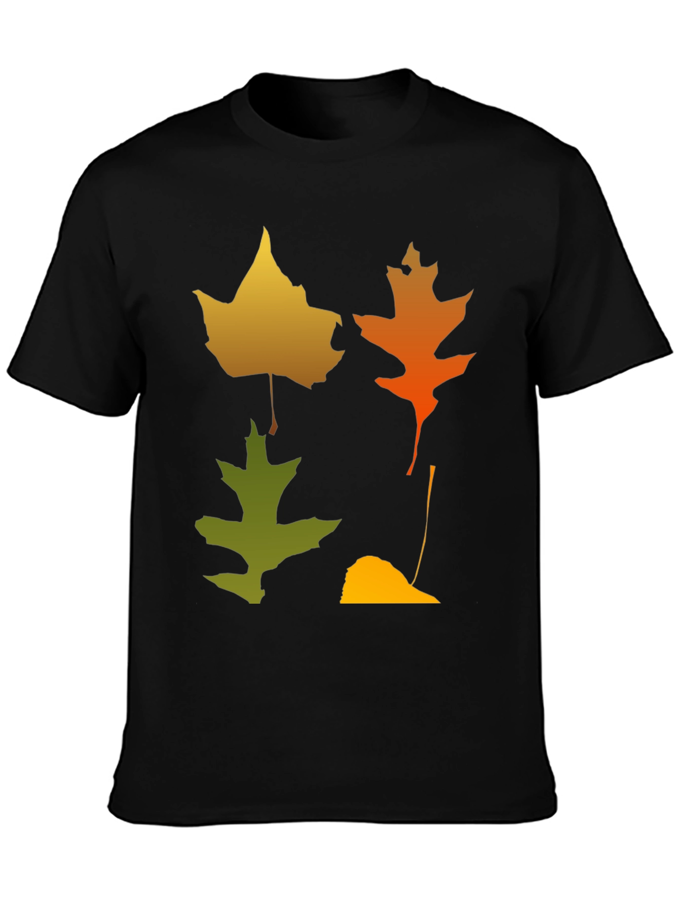 Black Fall Leaves Graphic Tee - Autumn Style Shirt view 3