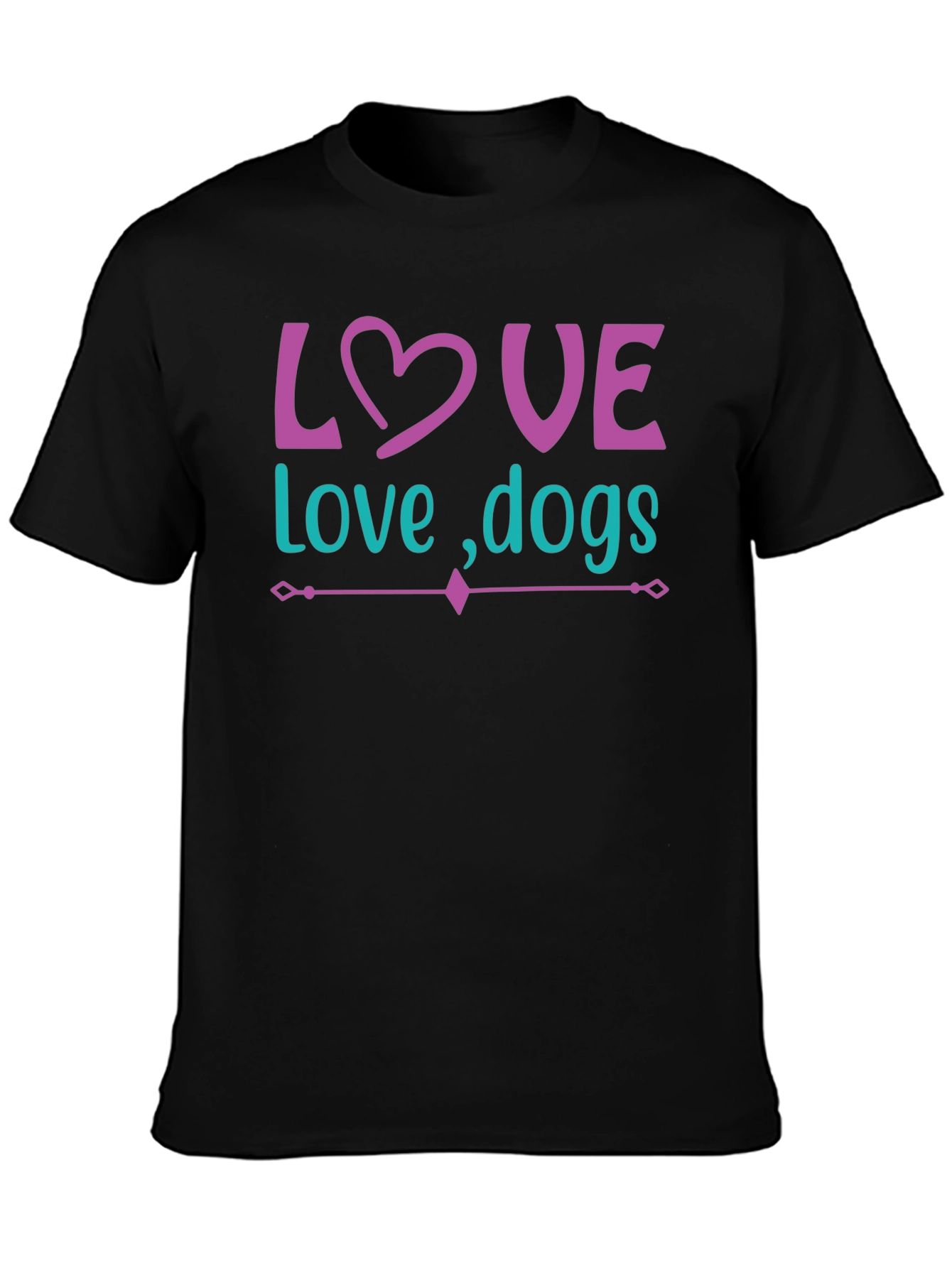 Black Love Dogs Graphic Tee - Trendy Unisex T-Shirt view 3