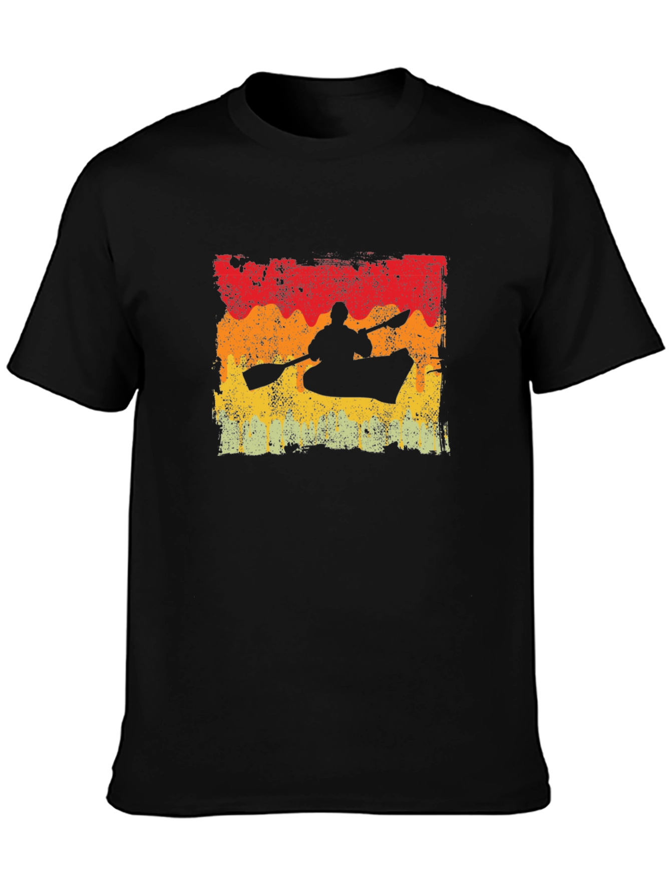 Black Retro Kayak T-Shirt - Adventure Awaits! view 3