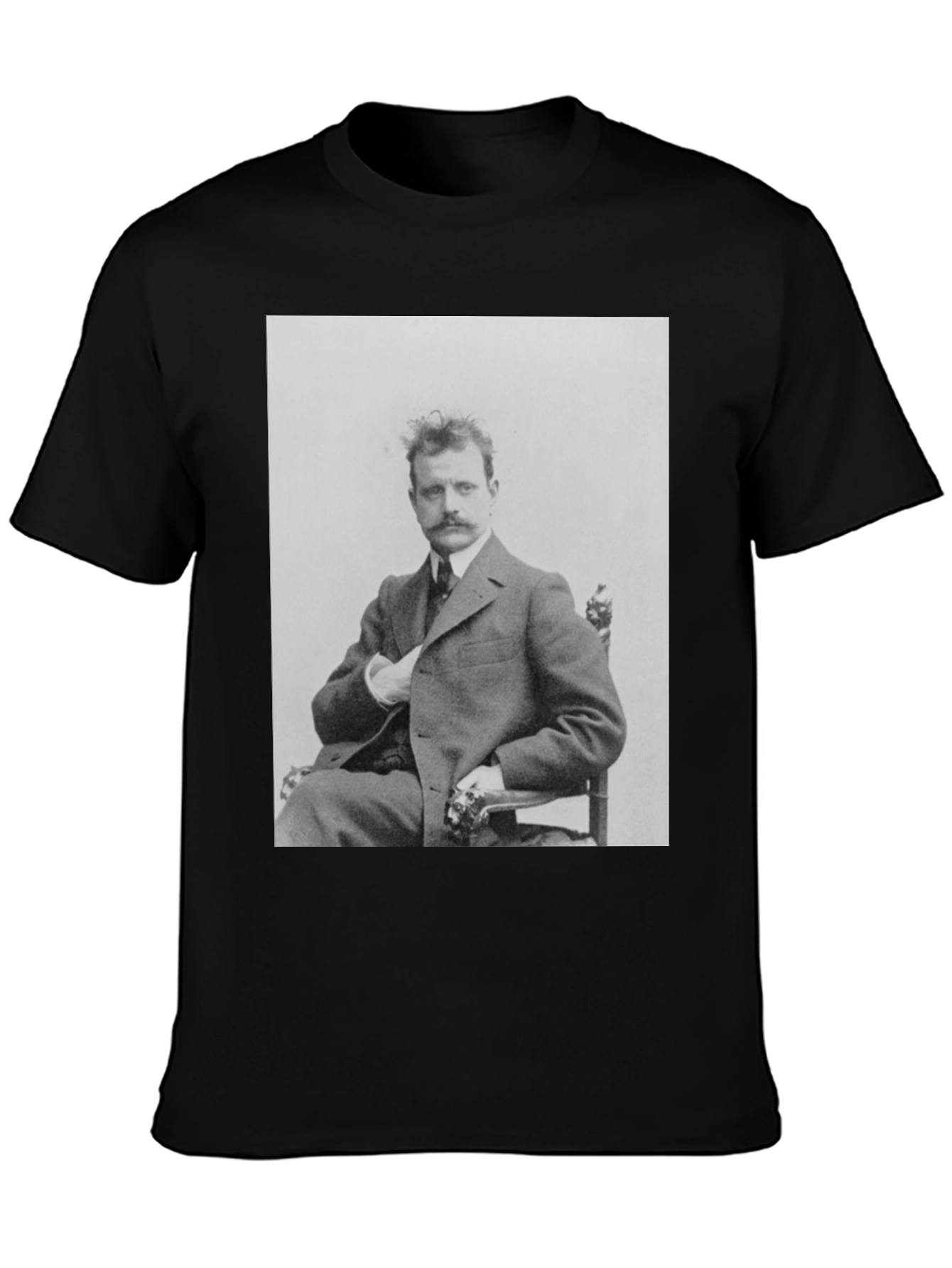 Black Vintage Portrait Tee - Classic Style view 3