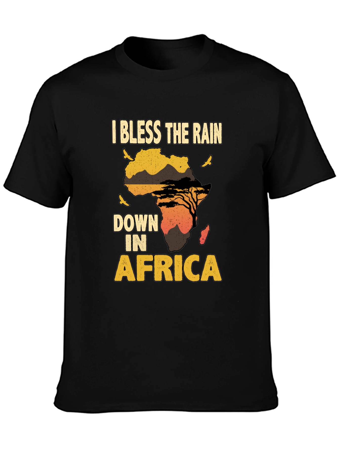 Black Bless The Rain In Africa Graphic T-Shirt view 3