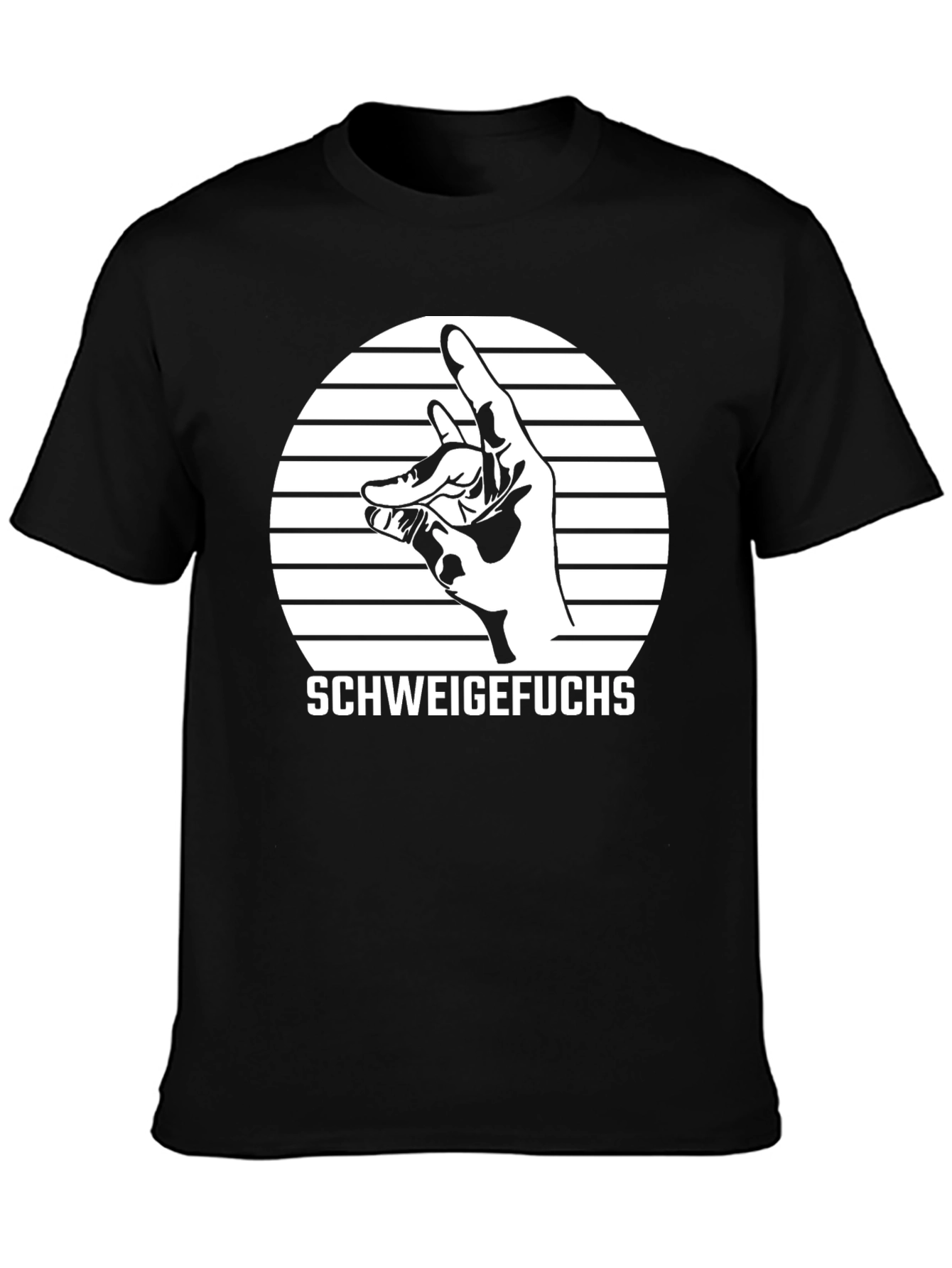 Black Schweige Fuchs Graphic Tee - Black T-Shirt view 3
