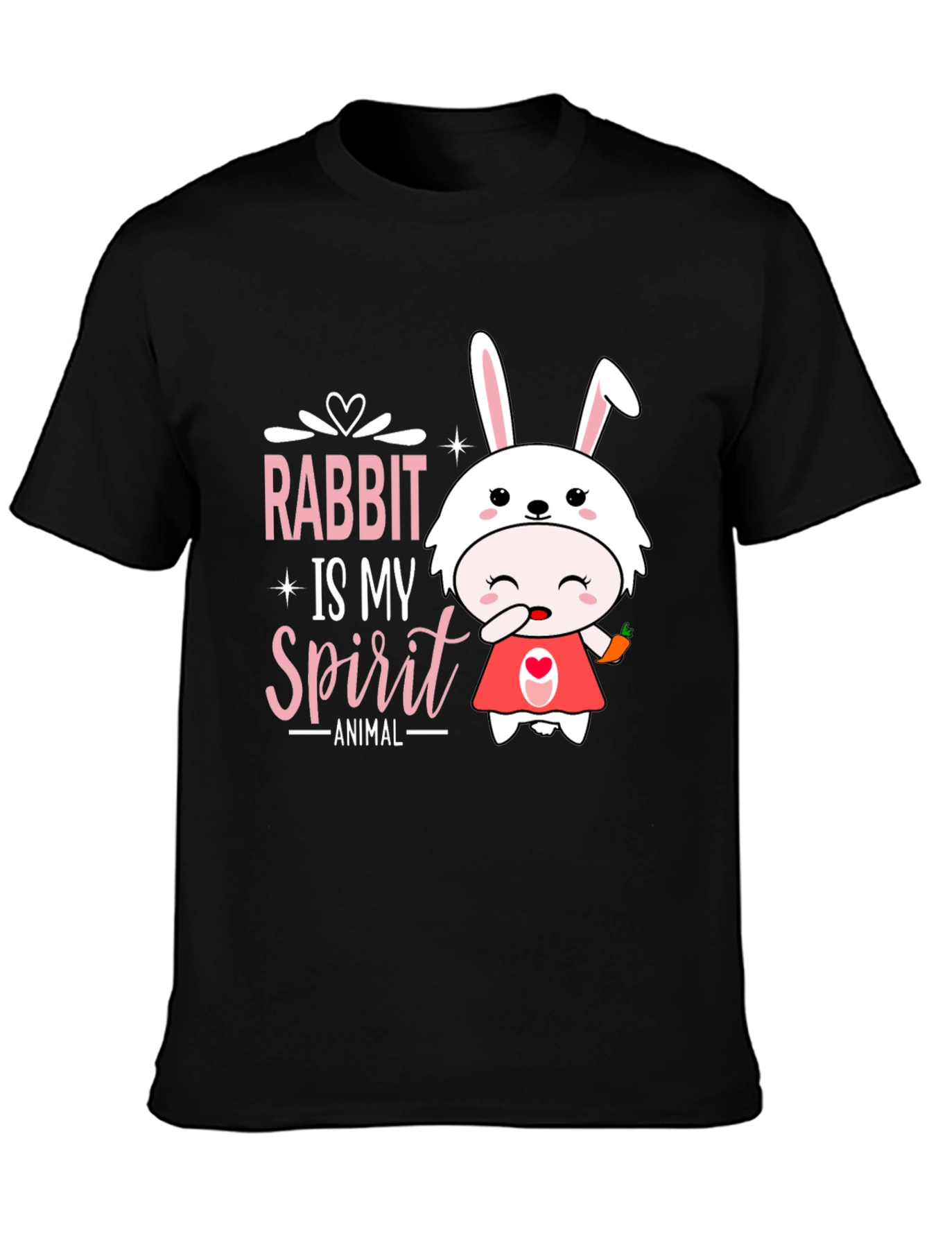 Black Rabbit Is My Spirit Animal T-Shirt view 3