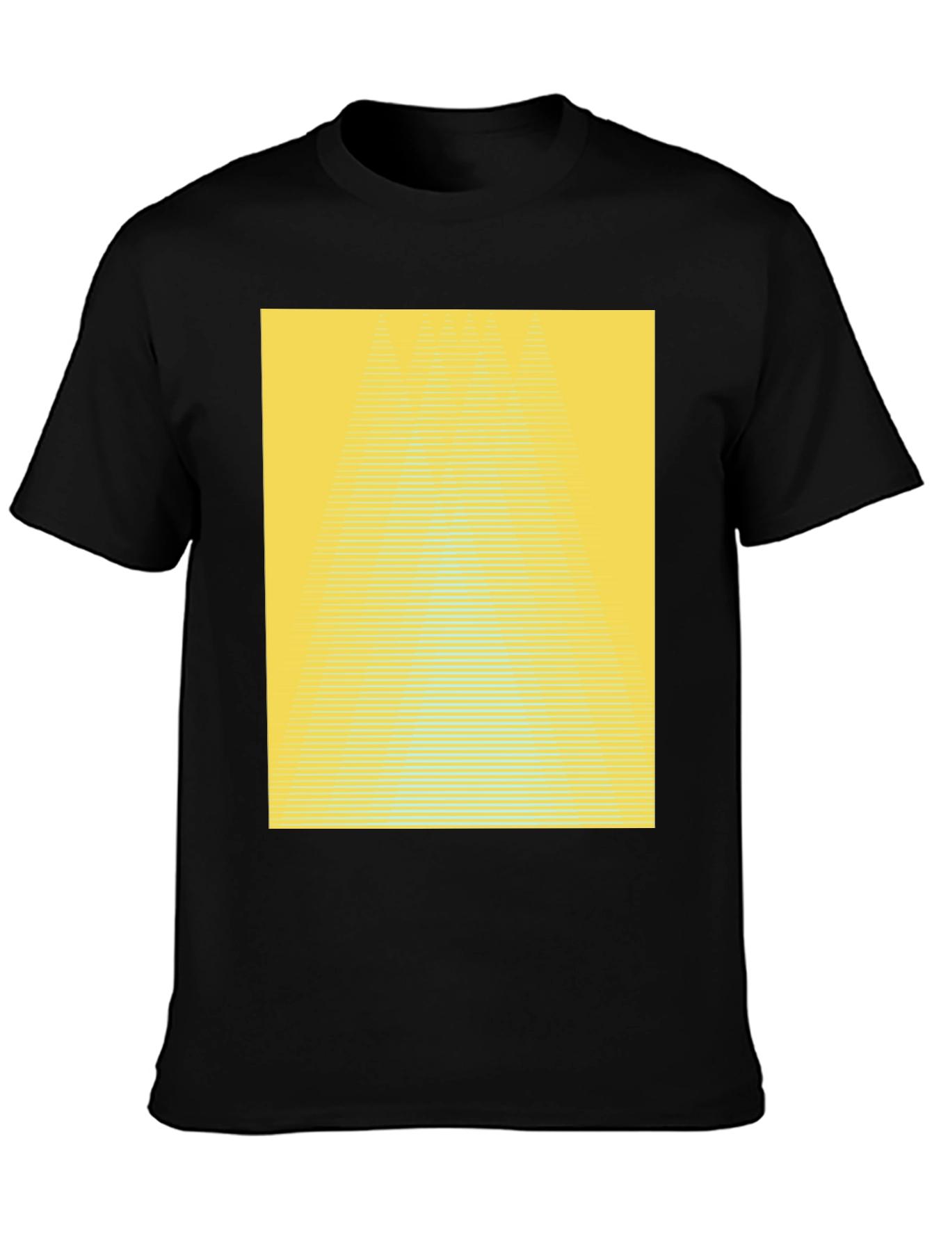 Black Abstract Yellow Gradient T-Shirt - Modern Graphic Tee view 3