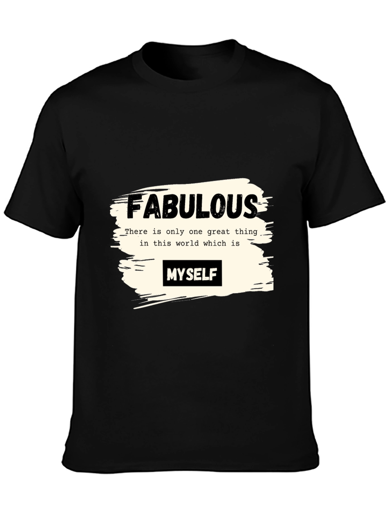 Black Fabulous Myself Graphic Tee - Black Unisex T-Shirt view 3
