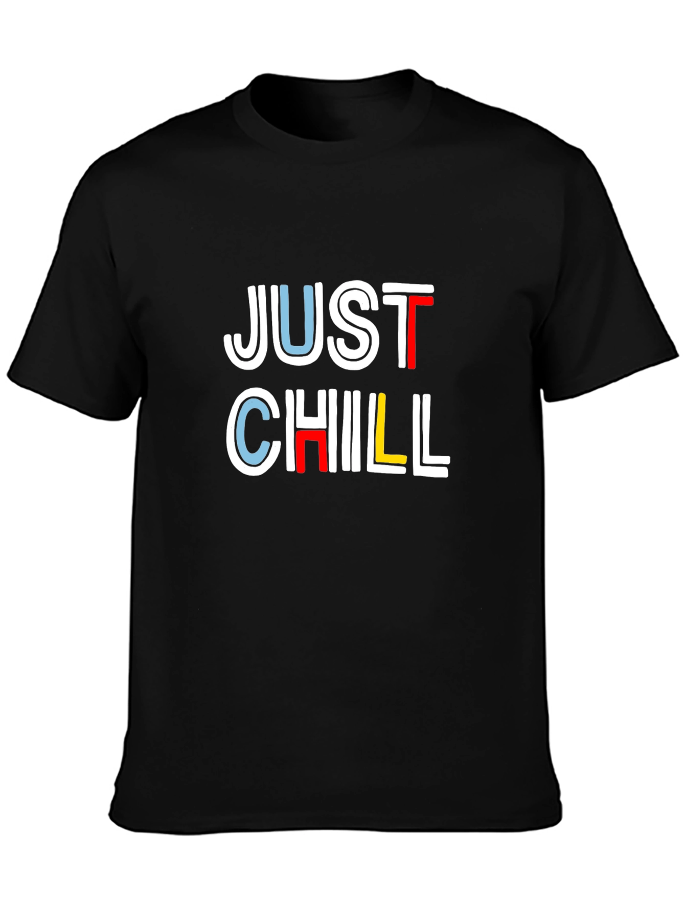 Black Just Chill Graphic Tee - Comfortable Casual Wear view 3
