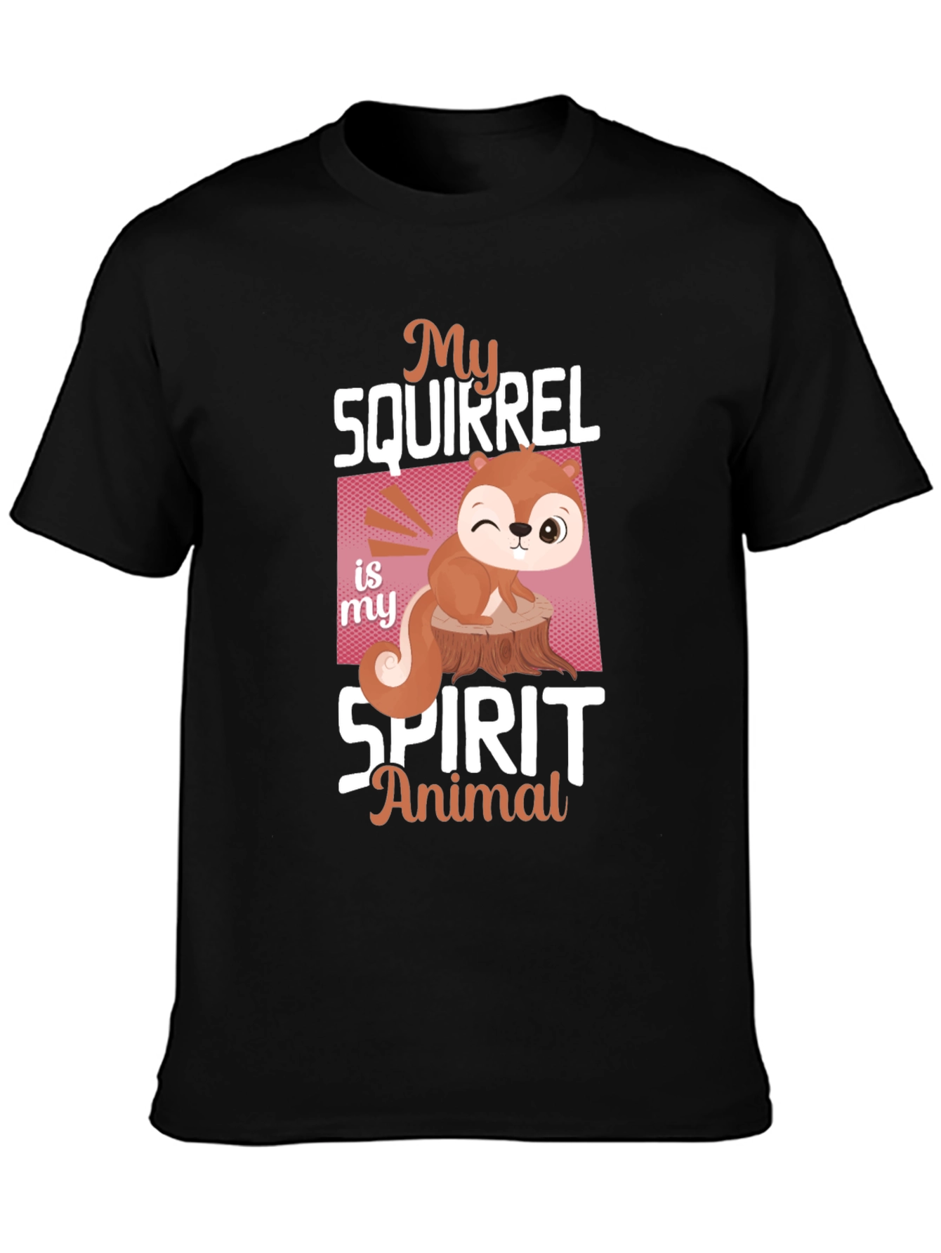 Black My Squirrel Is My Spirit Animal T-Shirt view 3