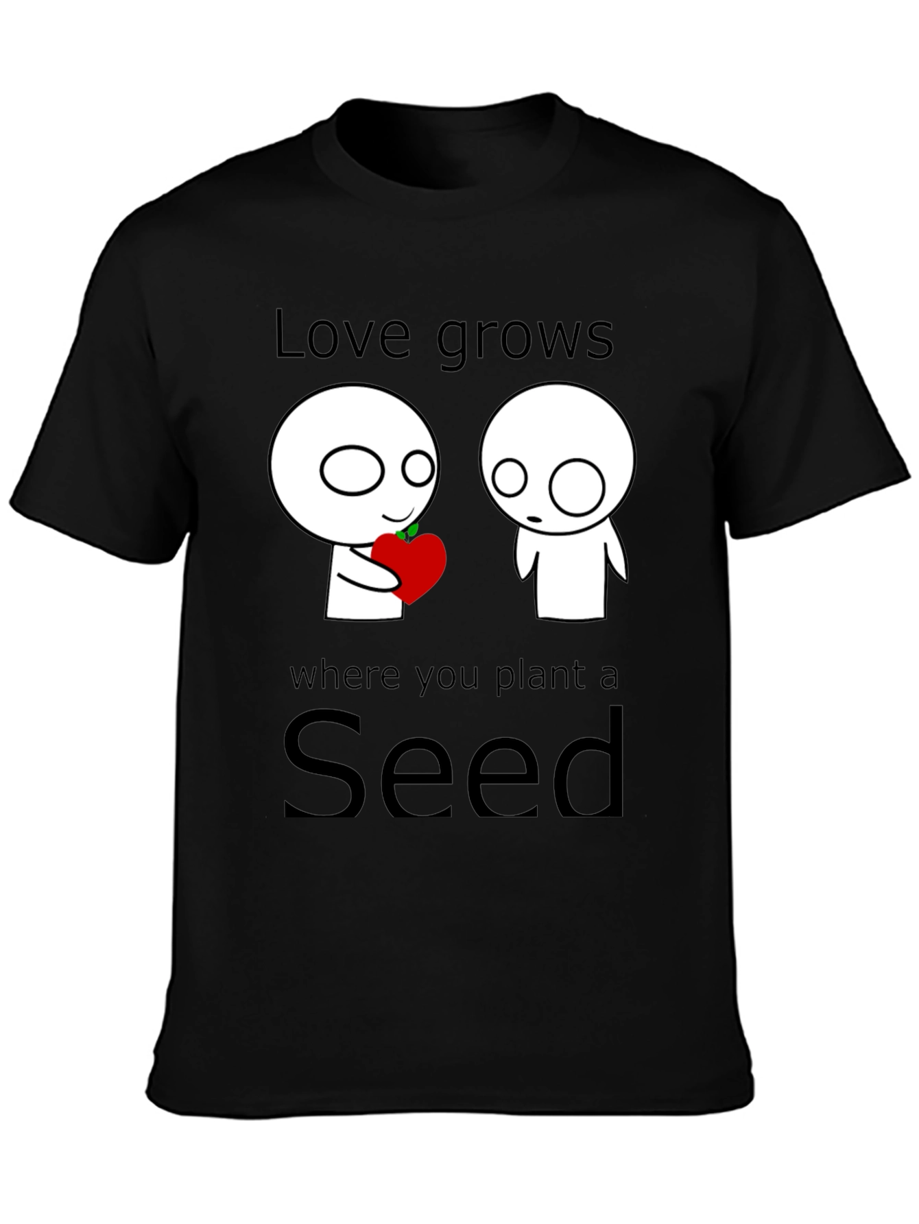 Black Love Grows Seed T-Shirt - Unique Graphic Tee view 3