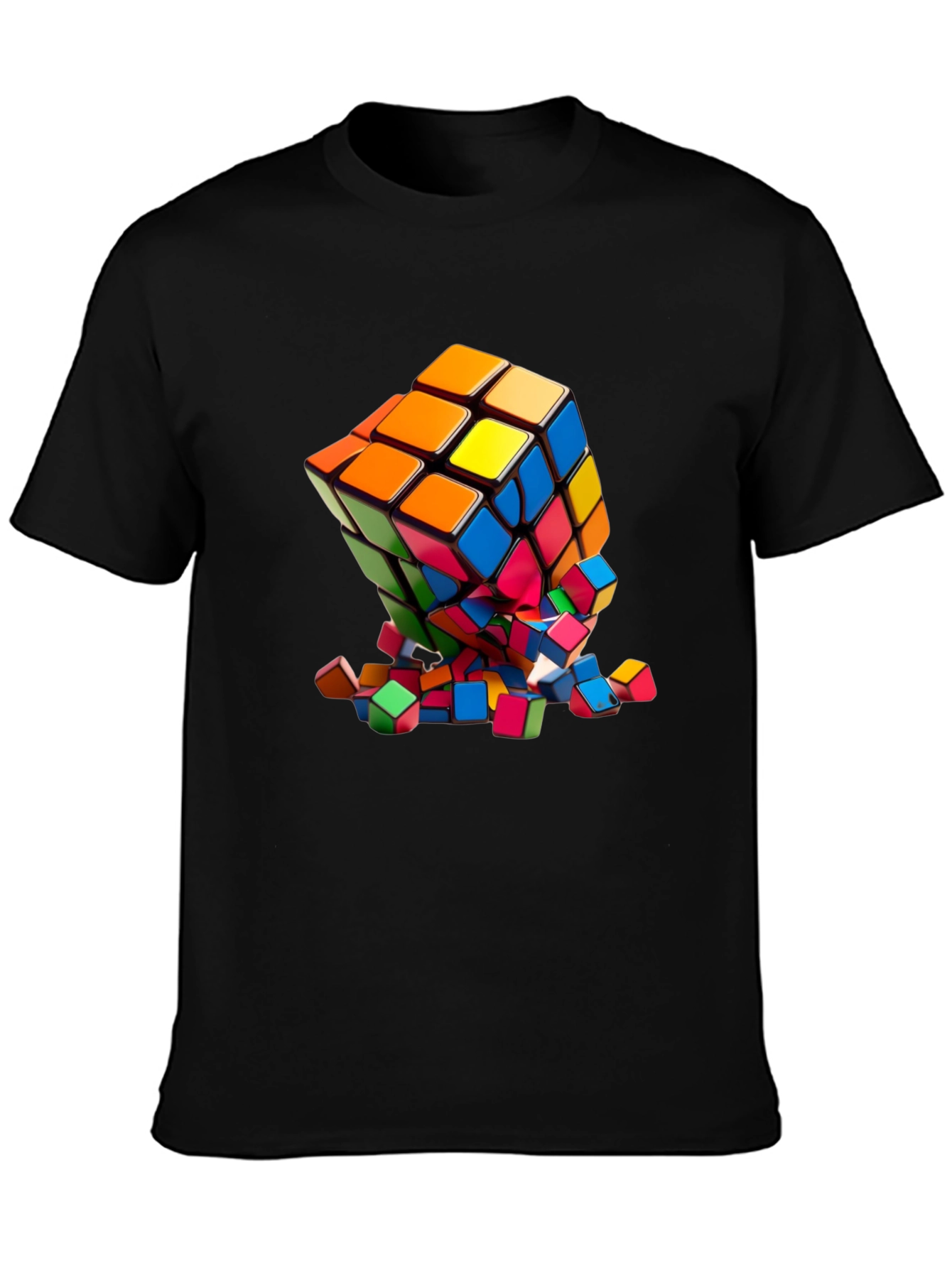 Exploding Rubik's Cube Graphic Tee - 3
