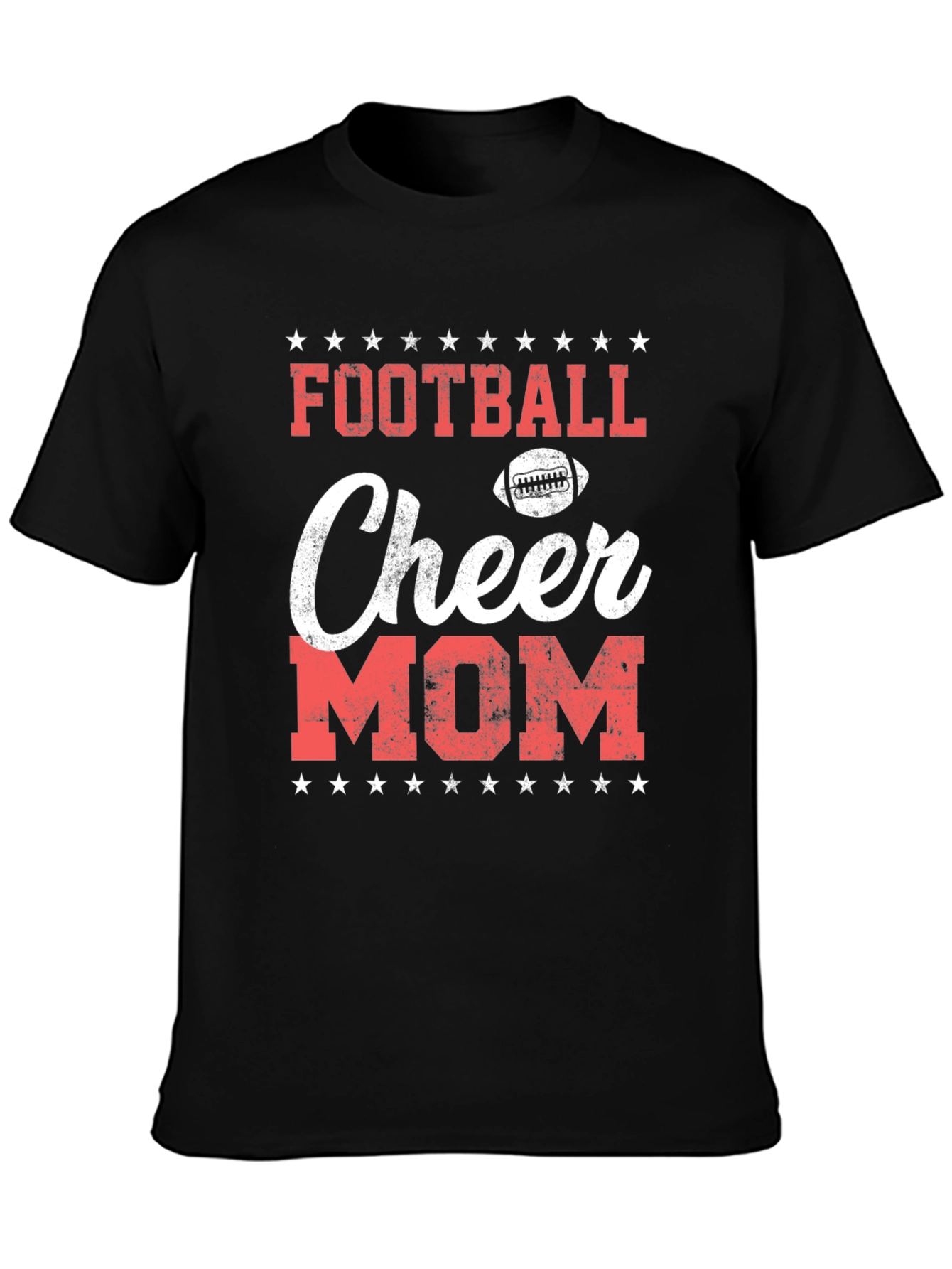 Black Football Cheer Mom T-Shirt - Game Day Apparel view 3