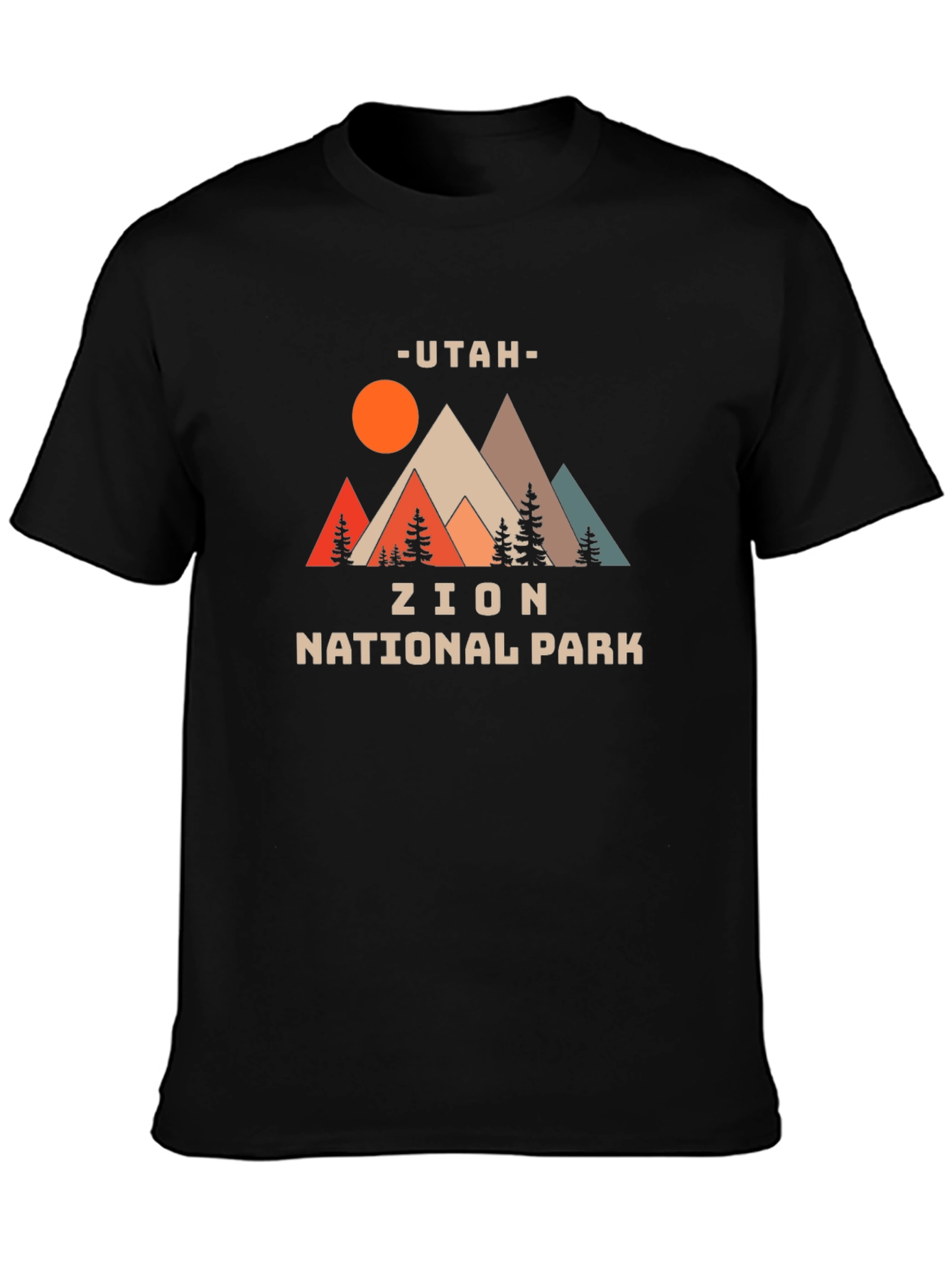 Black Utah Zion National Park Graphic T-Shirt view 3