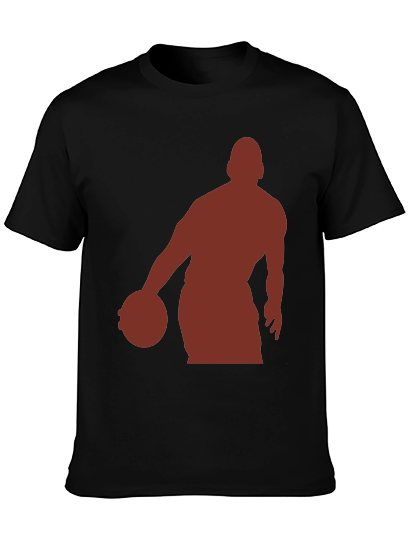 Black Basketball Silhouette Graphic Tee - Stylish Men's T-Shirt view 3
