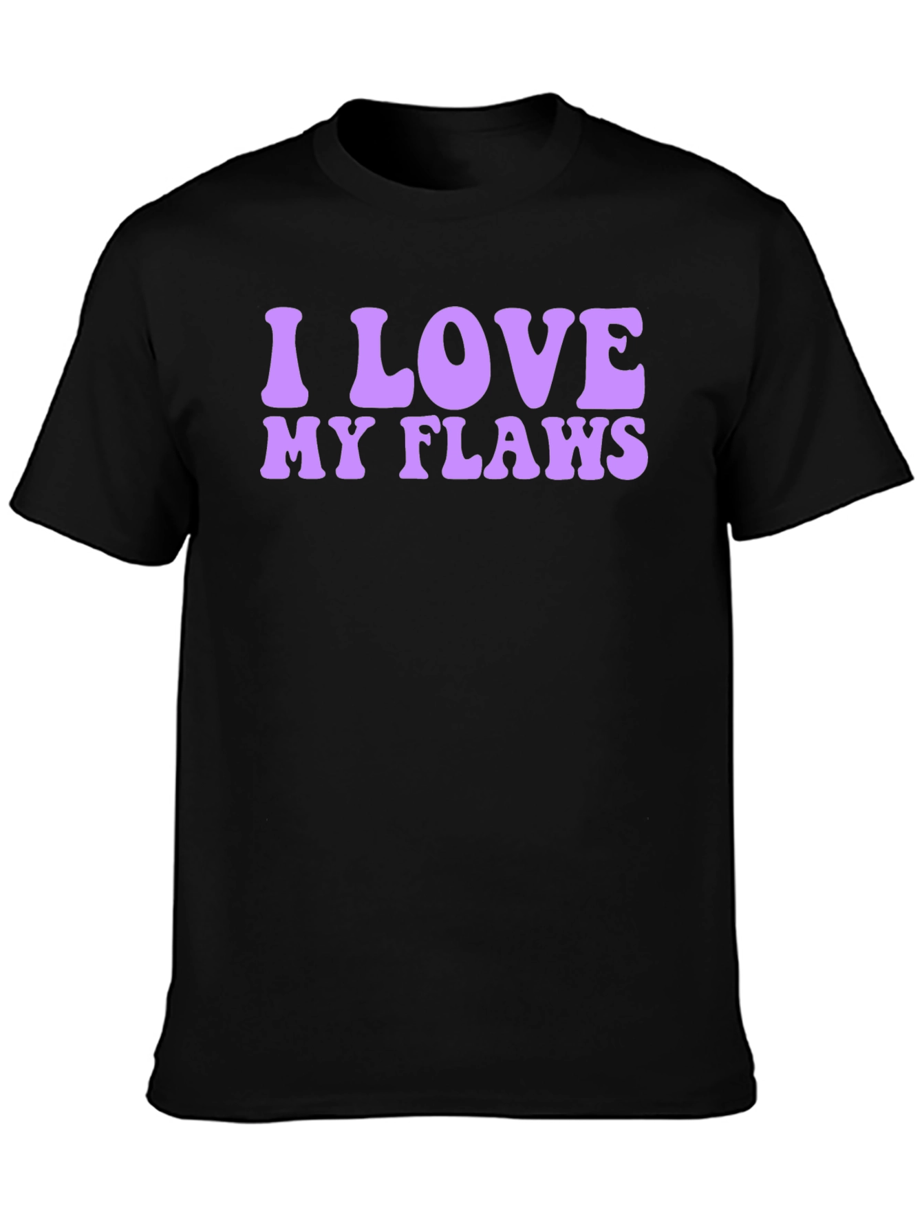 Black I Love My Flaws Graphic Tee - Black view 3