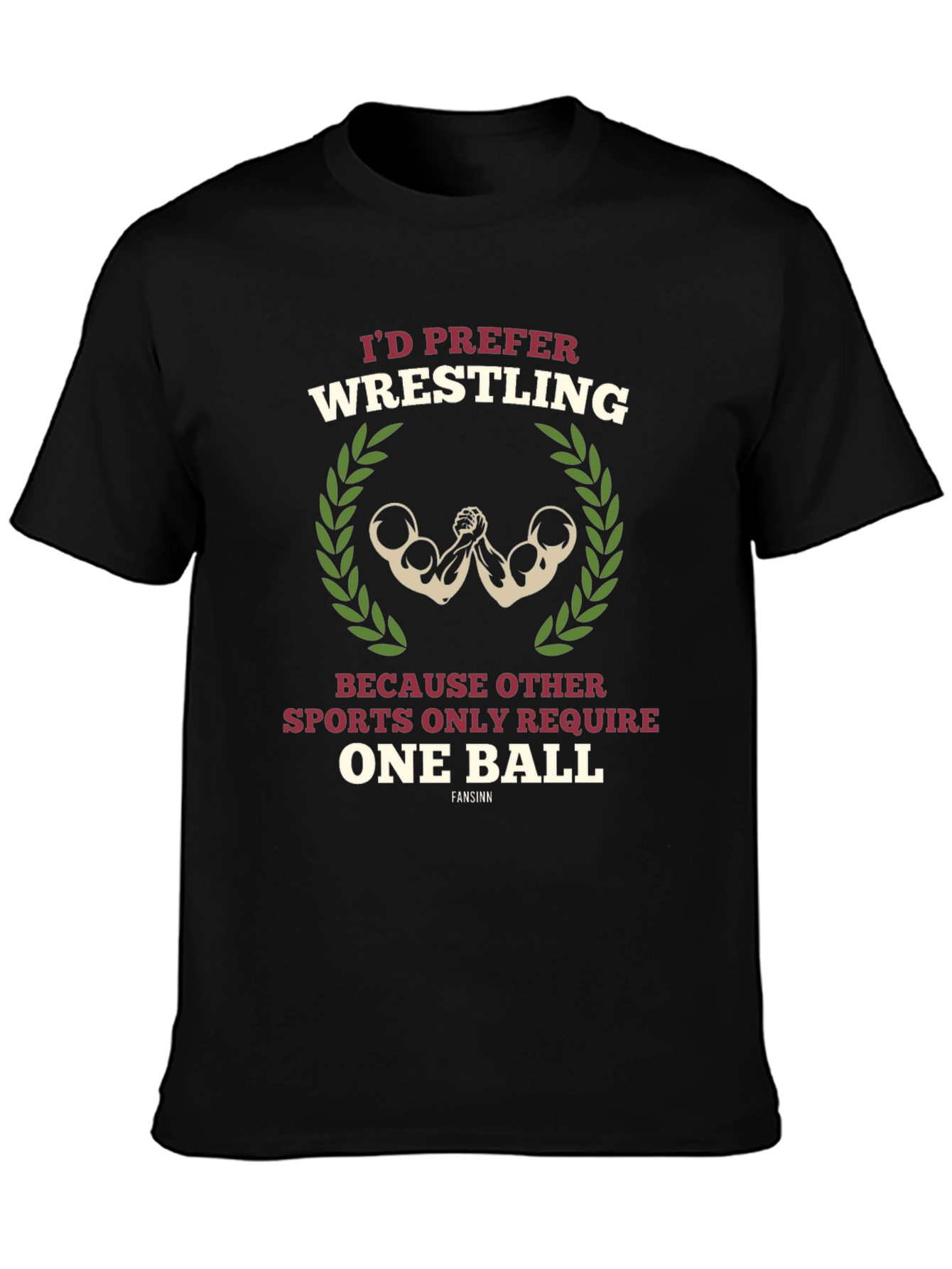 Black Wrestling Fan Black Graphic Tee view 3