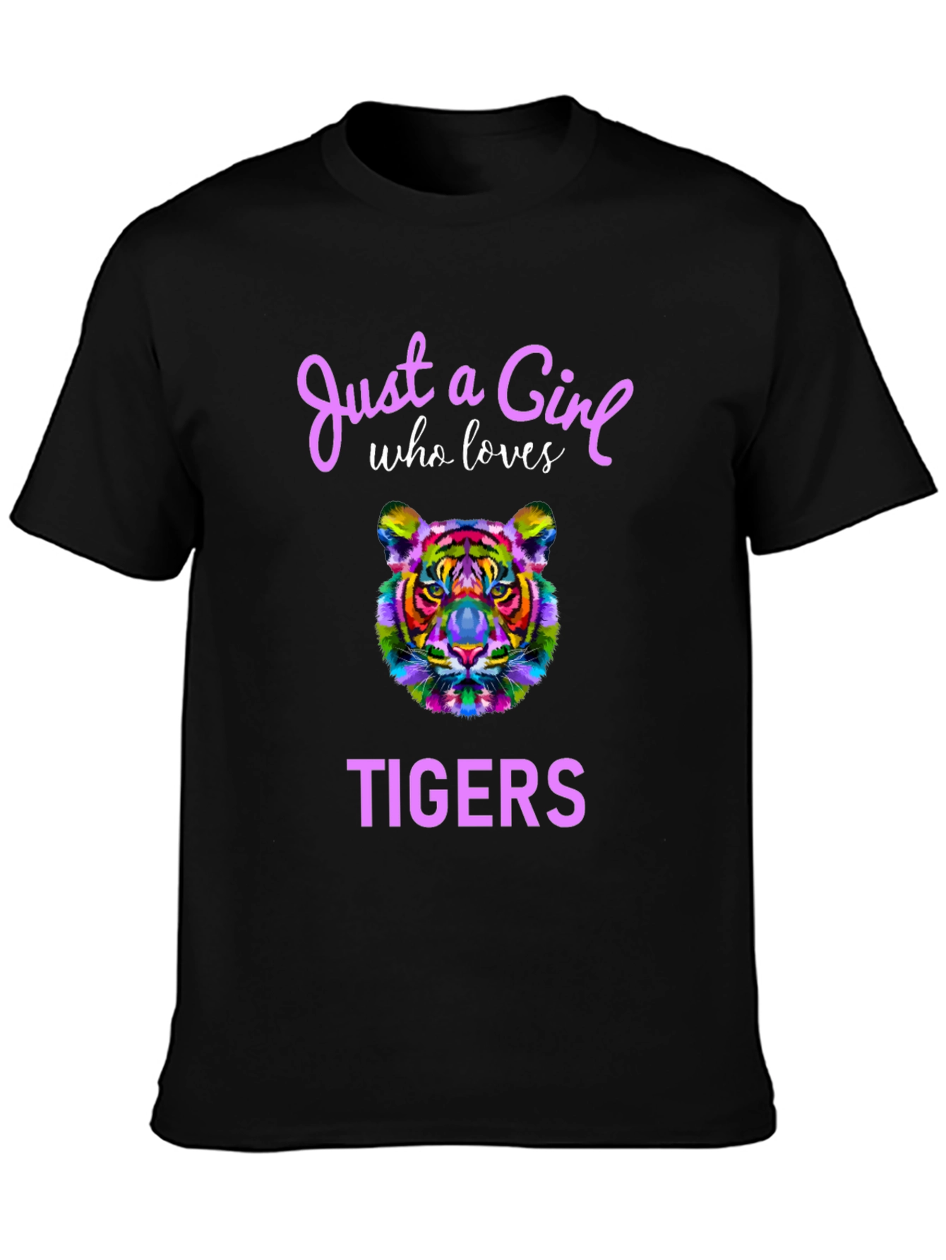 Black Girl Who Loves Tigers T-Shirt view 3