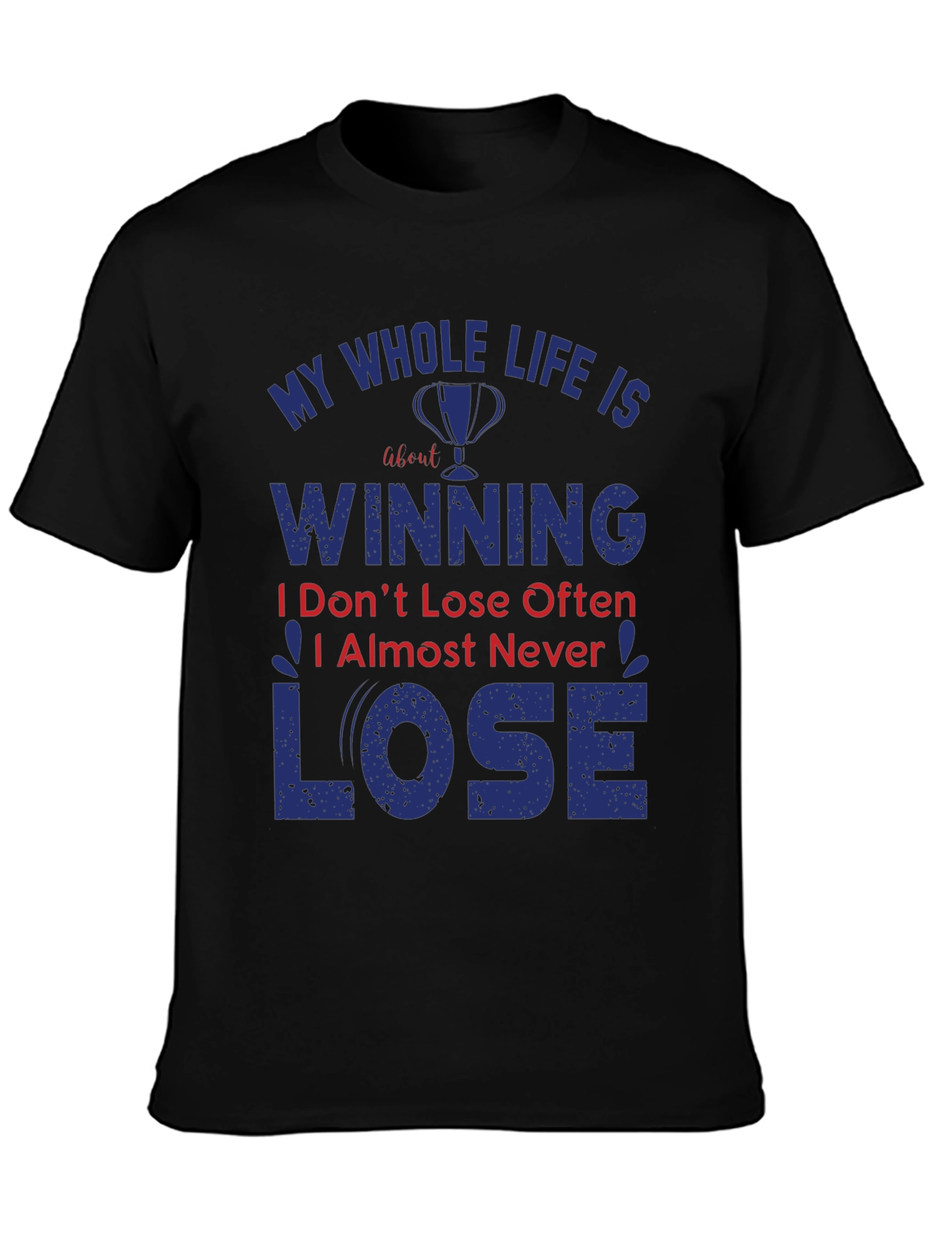 Black Winning T-Shirt: Never Lose Attitude Black Tee view 3