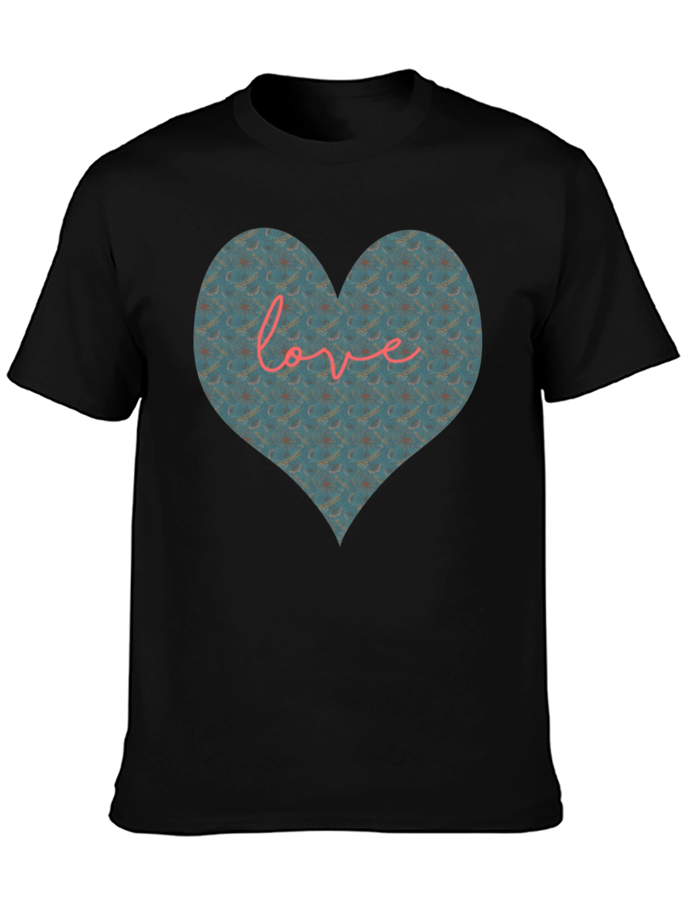 Black Heart Love Graphic Black T-Shirt view 3