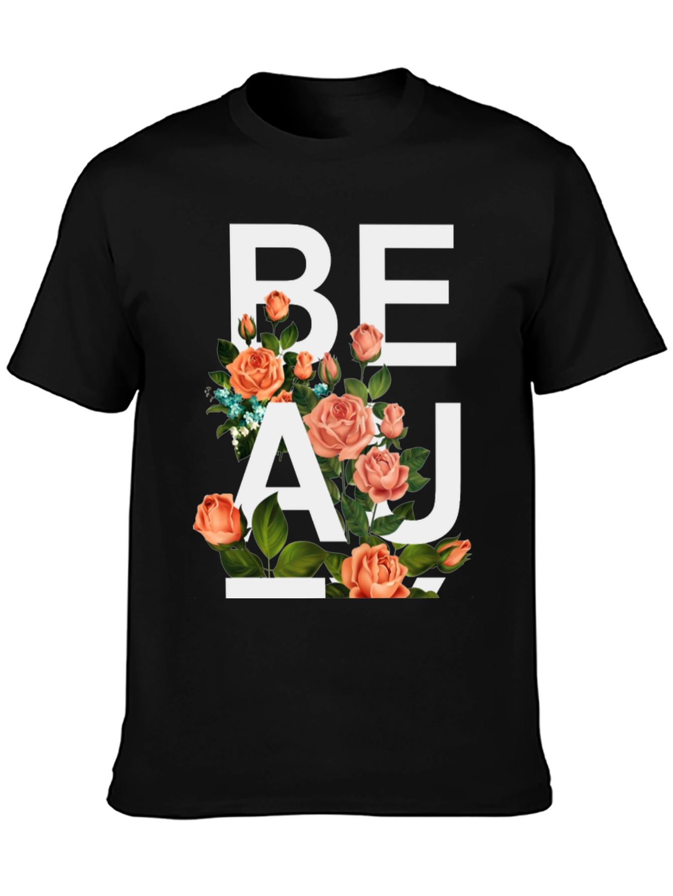 Black Floral Beau T-Shirt - Stylish Graphic Tee view 3