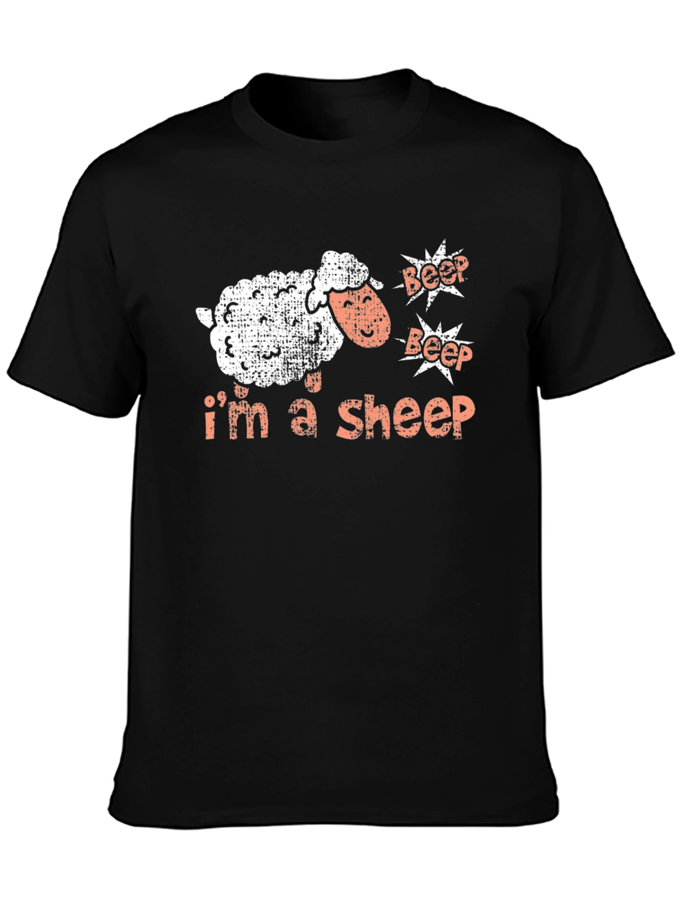 Black I'm a Sheep T-Shirt - Funny Animal Graphic Tee view 3