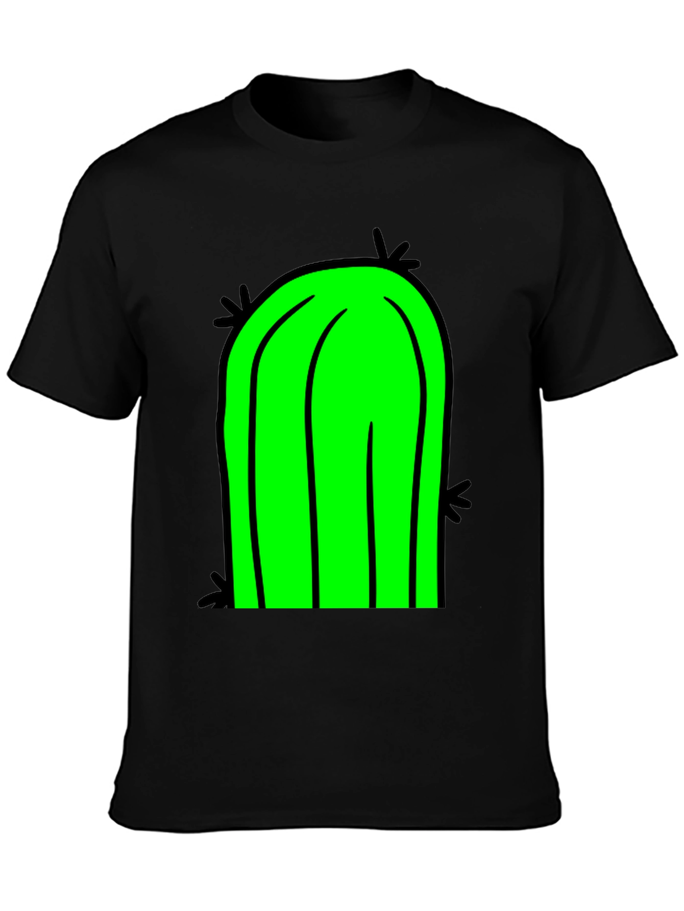 Black Cactus Graphic T-Shirt - Black Cotton Tee view 3