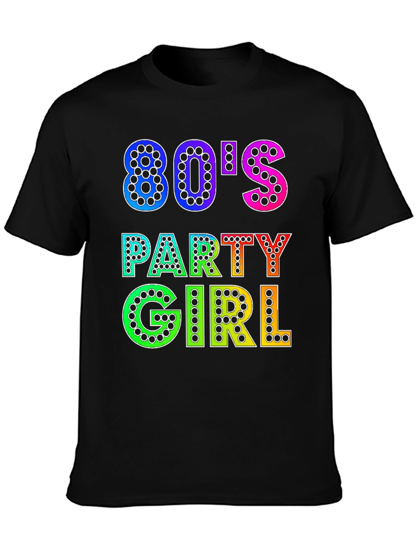 Black 80's Party Girl Graphic Tee - Retro Style view 3