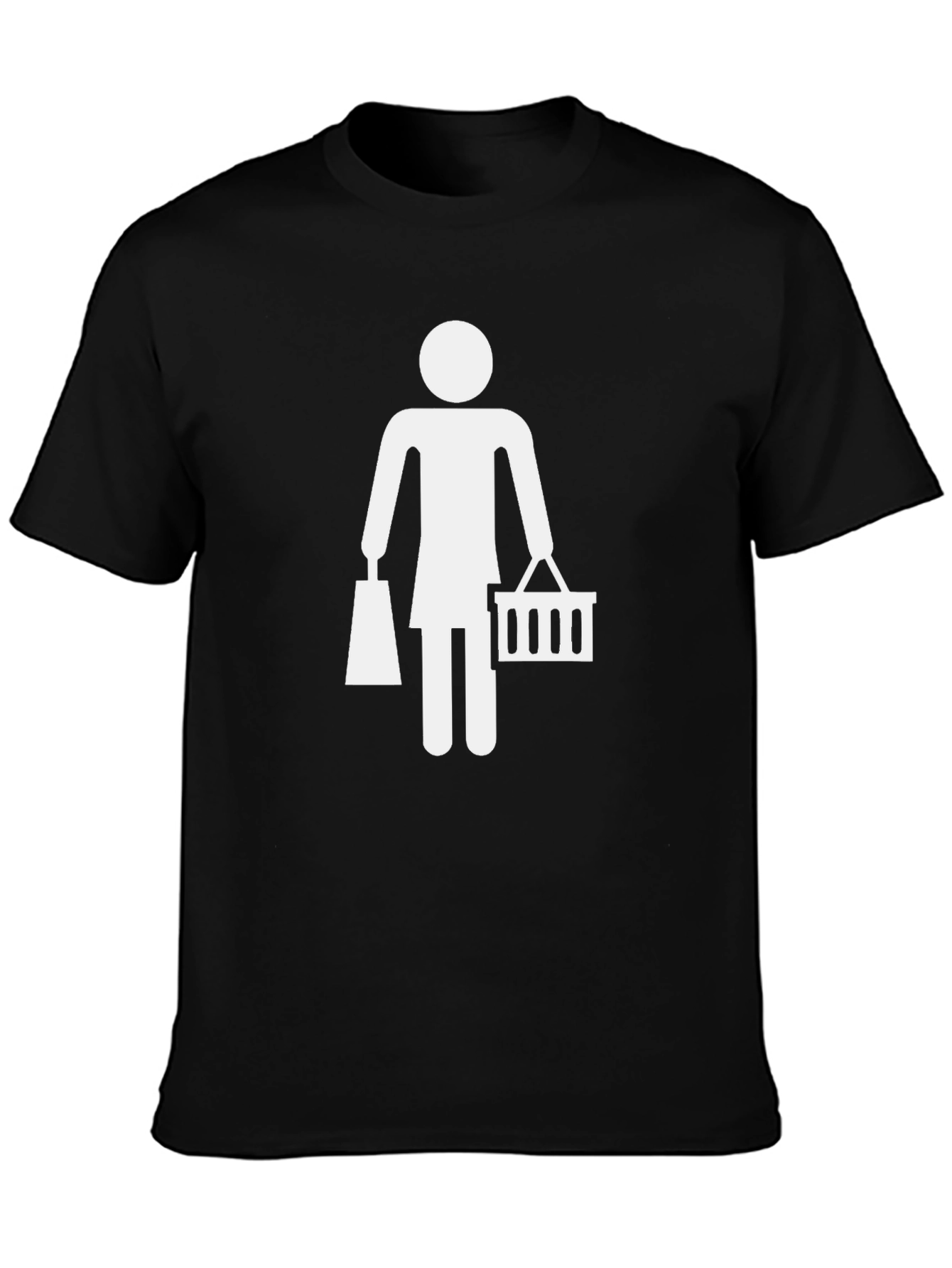 Black Woman Shopping Graphic Tee - Black view 3