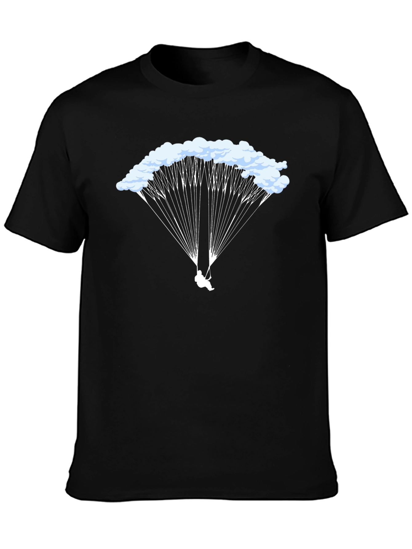 Black Parachute Graphic Tee - Skydiving T-Shirt view 3