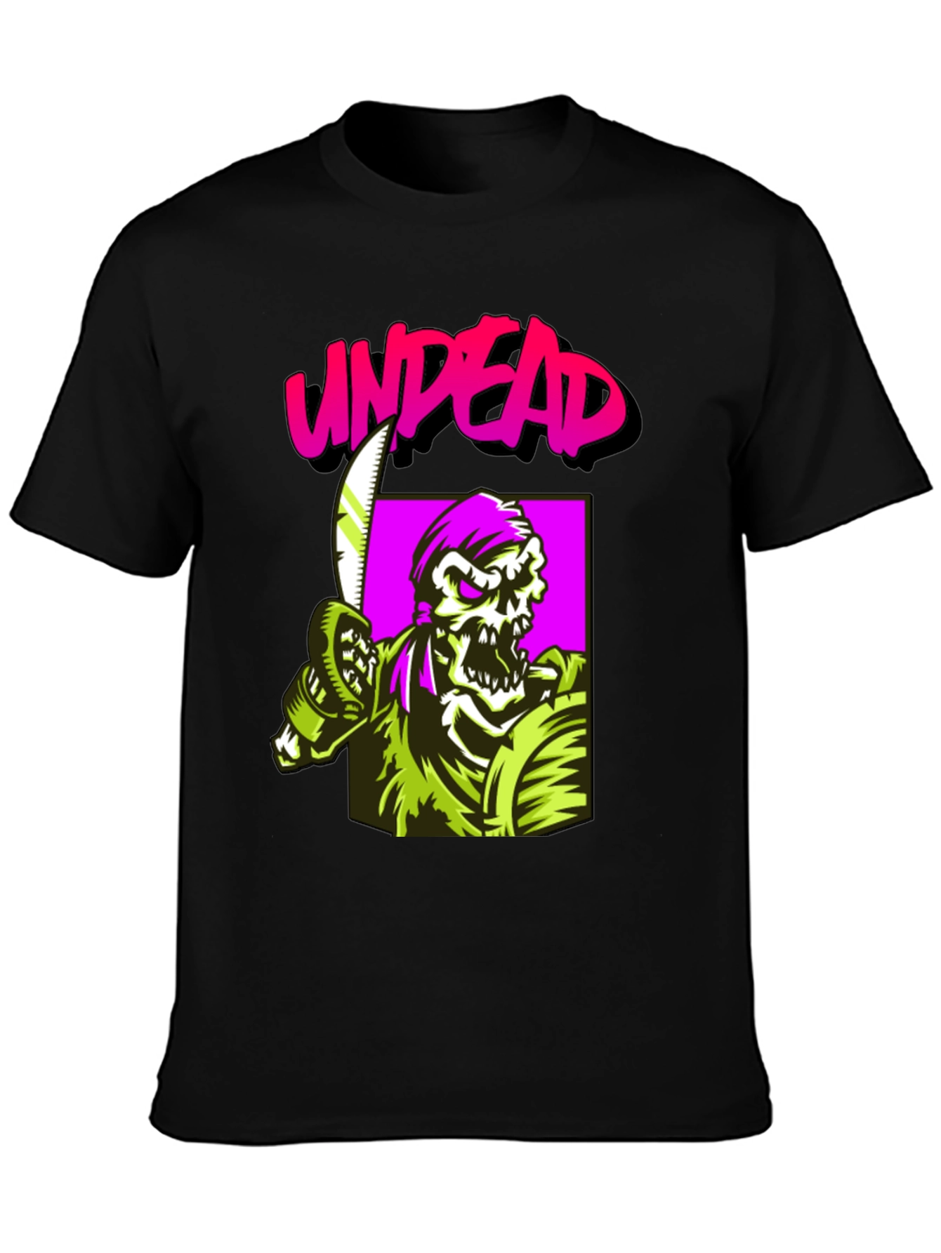 Black Undead Graphic Tee - Black Cotton Shirt view 3