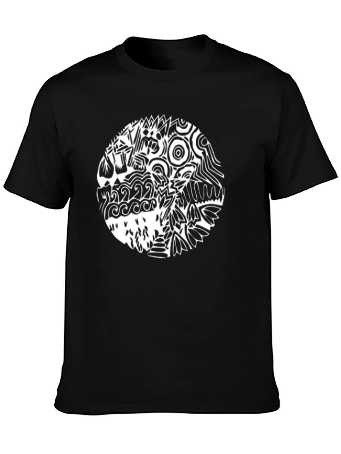 Black Abstract Graphic Print Black T-Shirt view 3