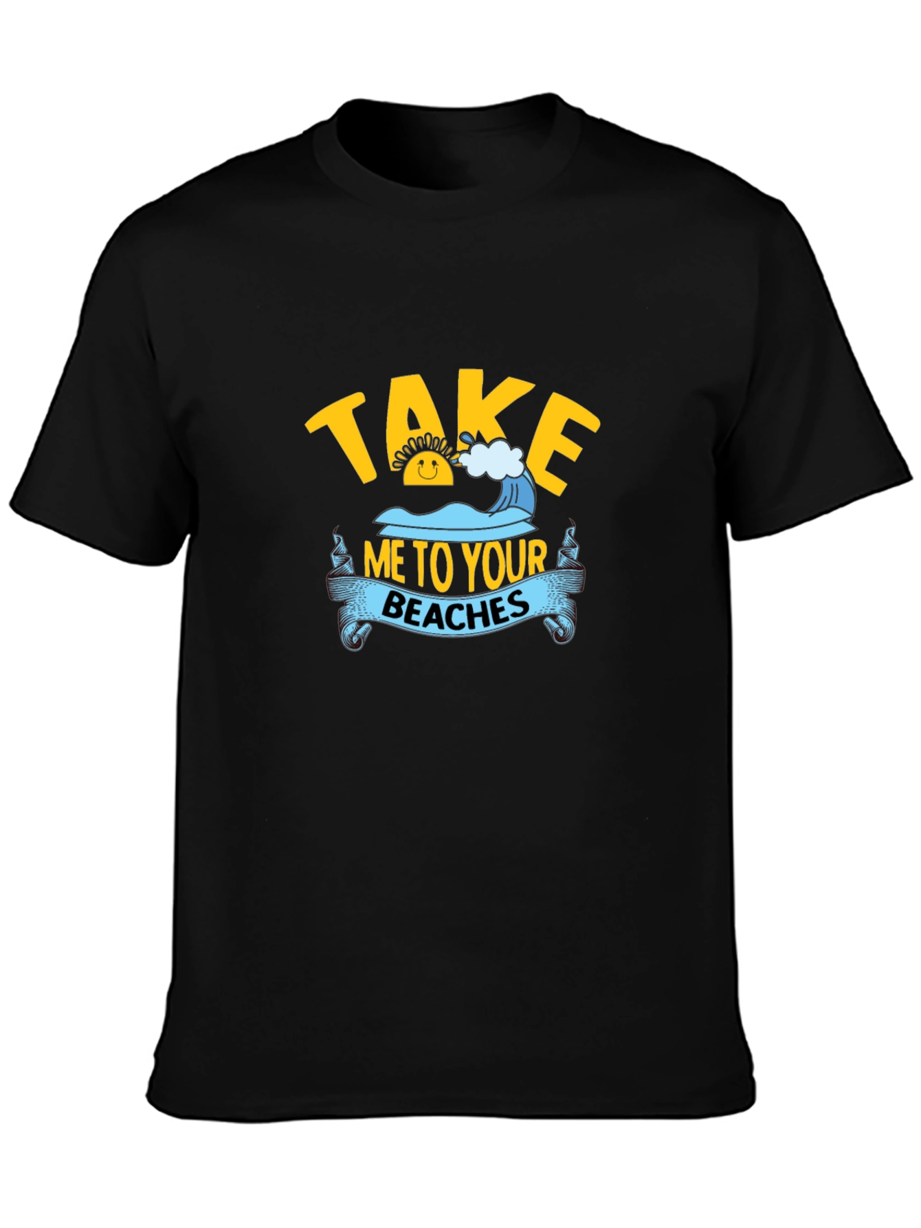 Black Take Me to Your Beaches Black T-Shirt view 3