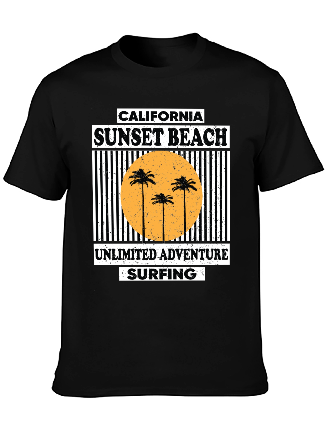 Black California Sunset Beach Graphic Tee - Unlimited Adventure view 3