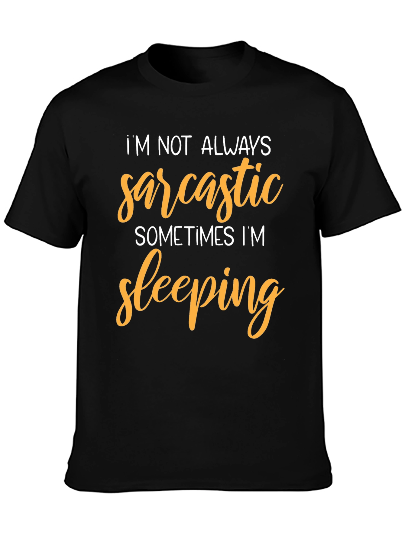 Black Sarcastic Sleeping Black T-Shirt - Funny Graphic Tee view 3