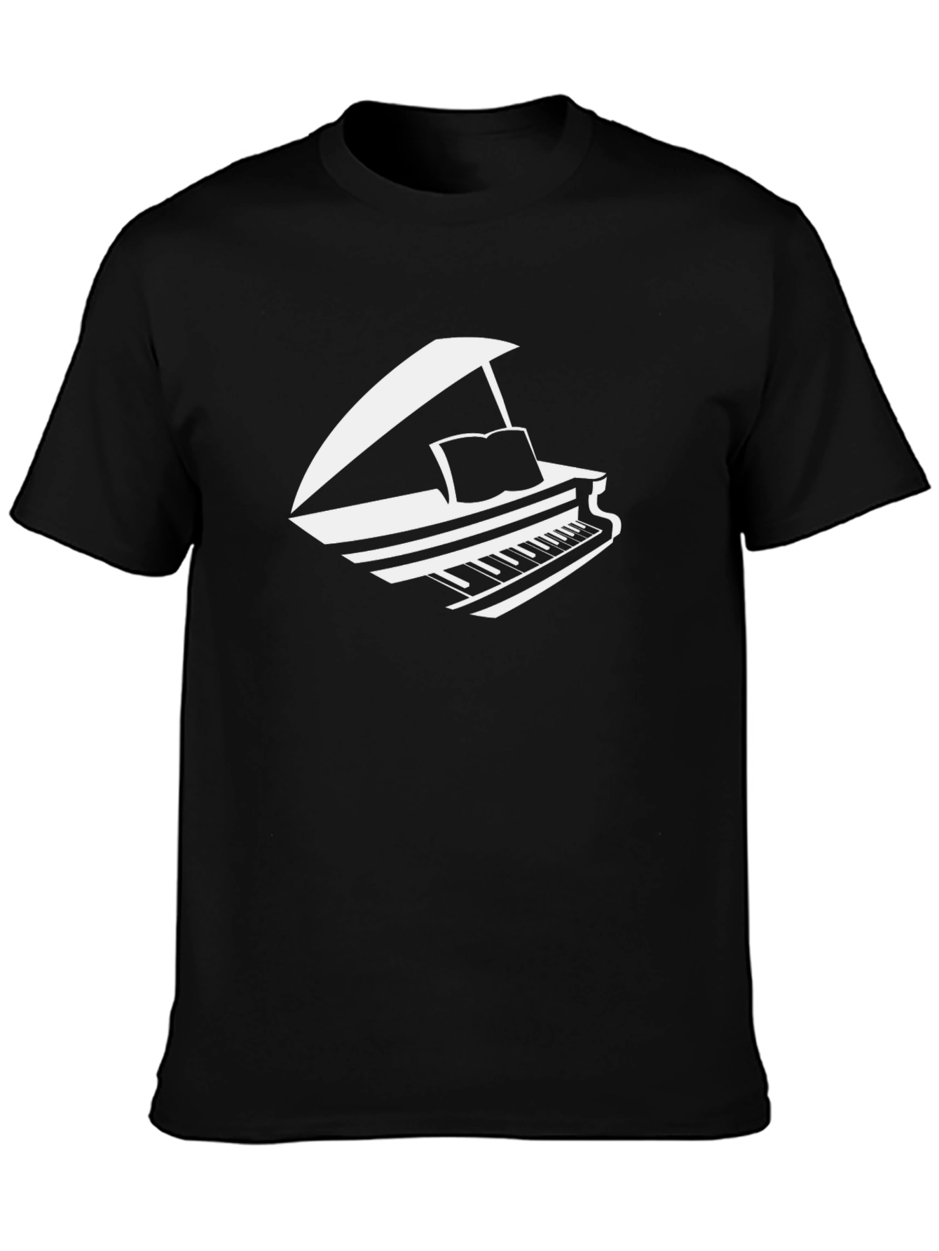 Black Grand Piano Graphic Tee - Music Lover T-Shirt view 3