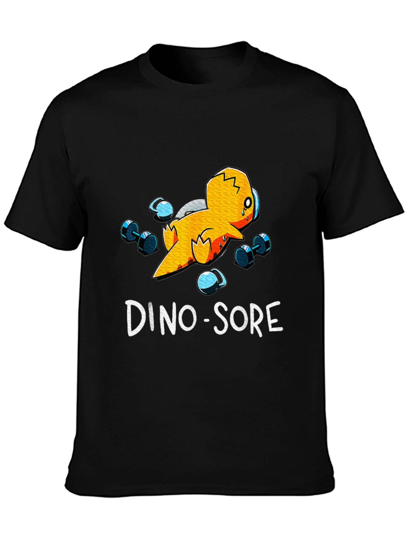 Black Dino-Sore Workout T-Shirt view 3