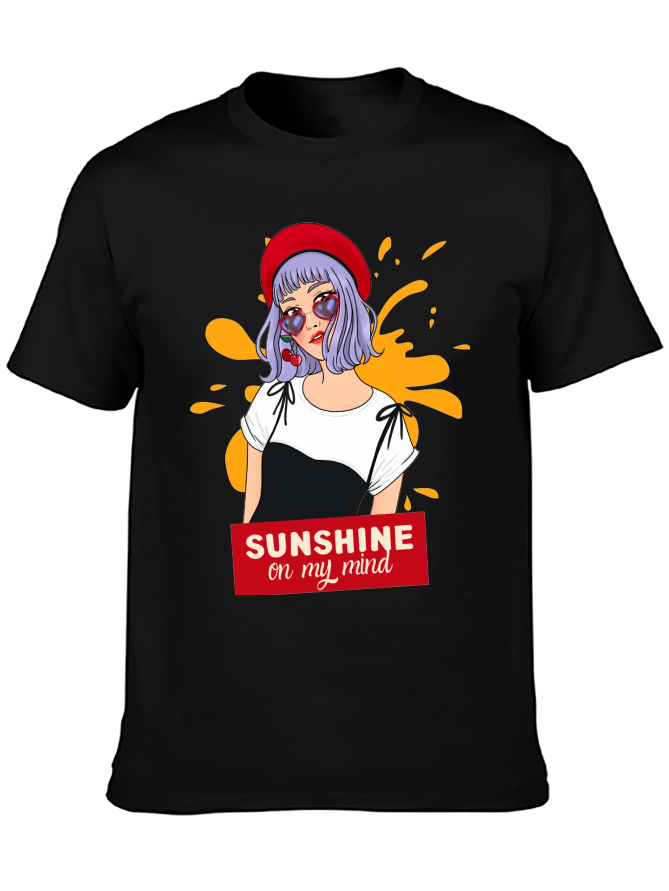 Black Sunshine Mind T-Shirt - Fun Graphic Tee view 3