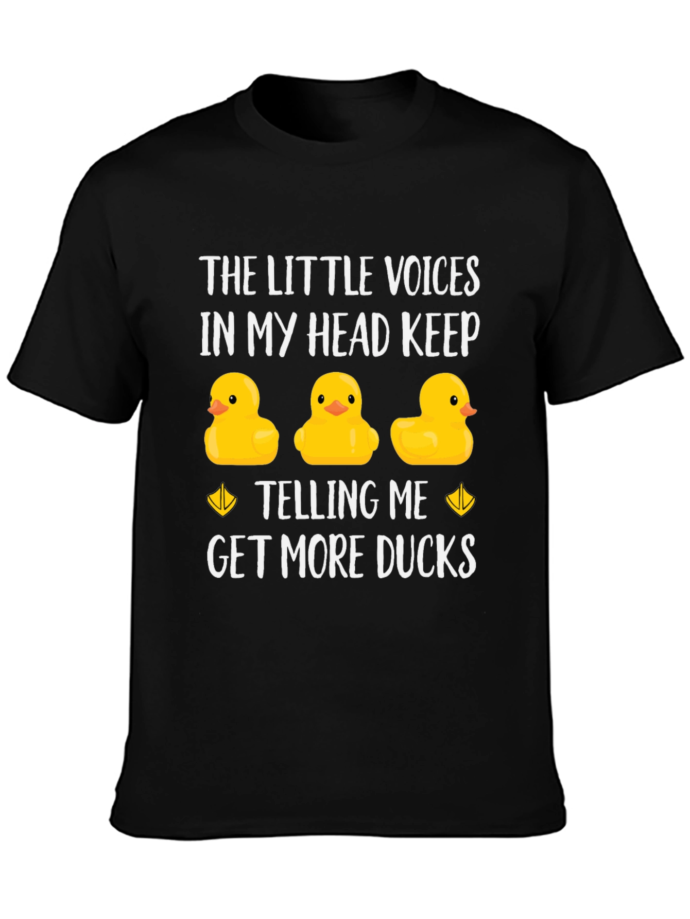 Black Funny Duck Lover T-Shirt - The Little Voices In My Head view 3