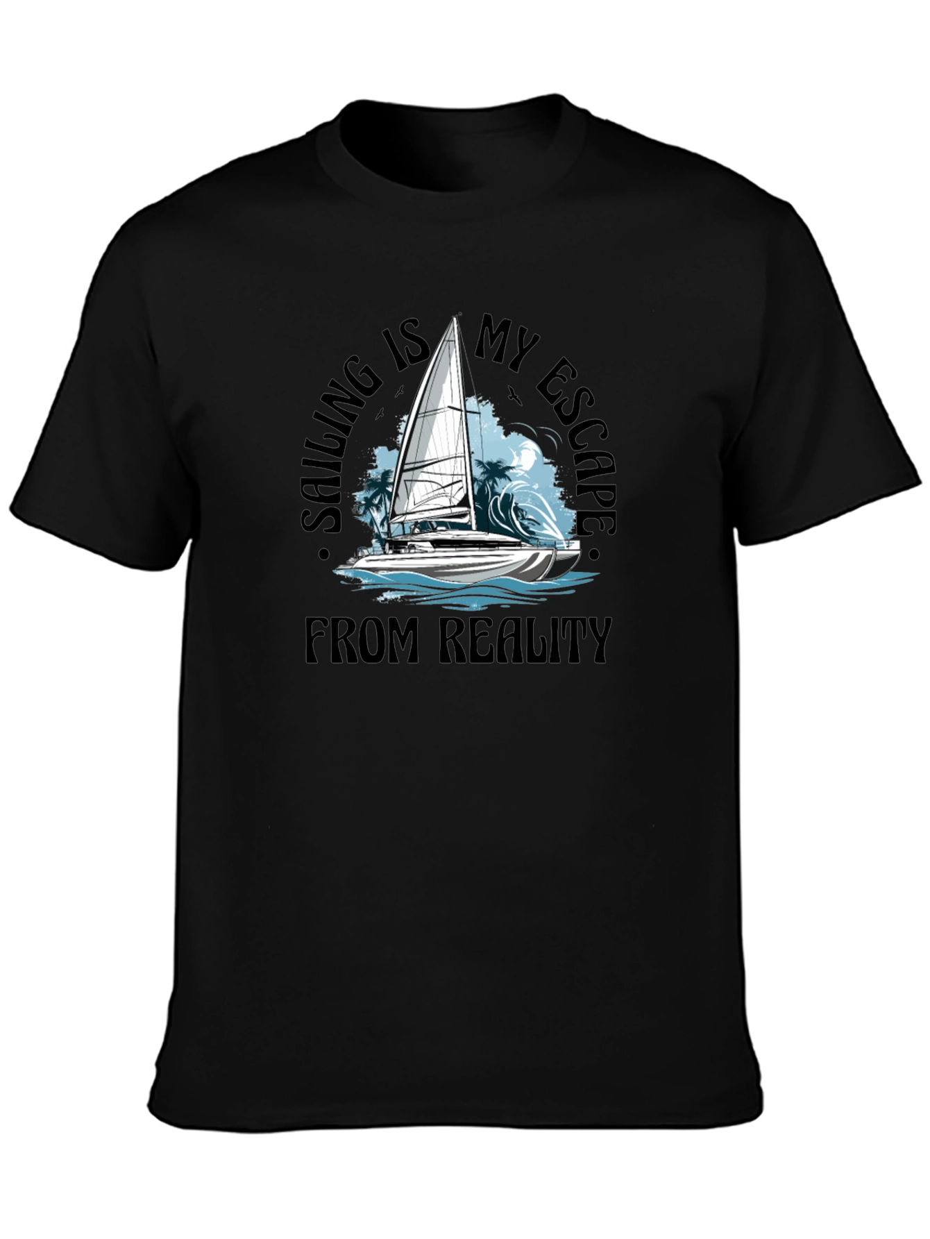 Black Sailing Escape Black T-Shirt view 3