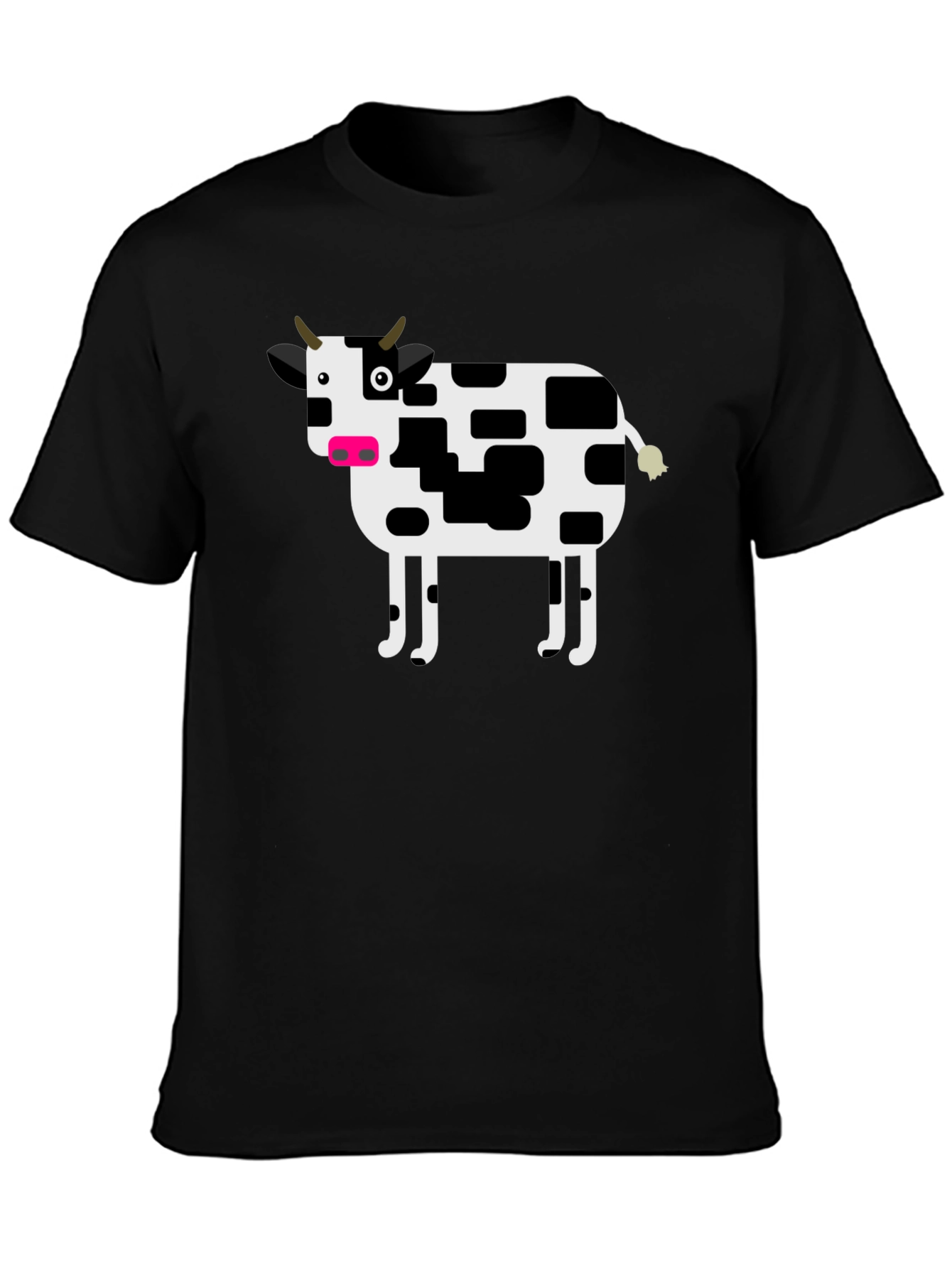 Black Cow Graphic T-Shirt - Black Cotton Tee view 3