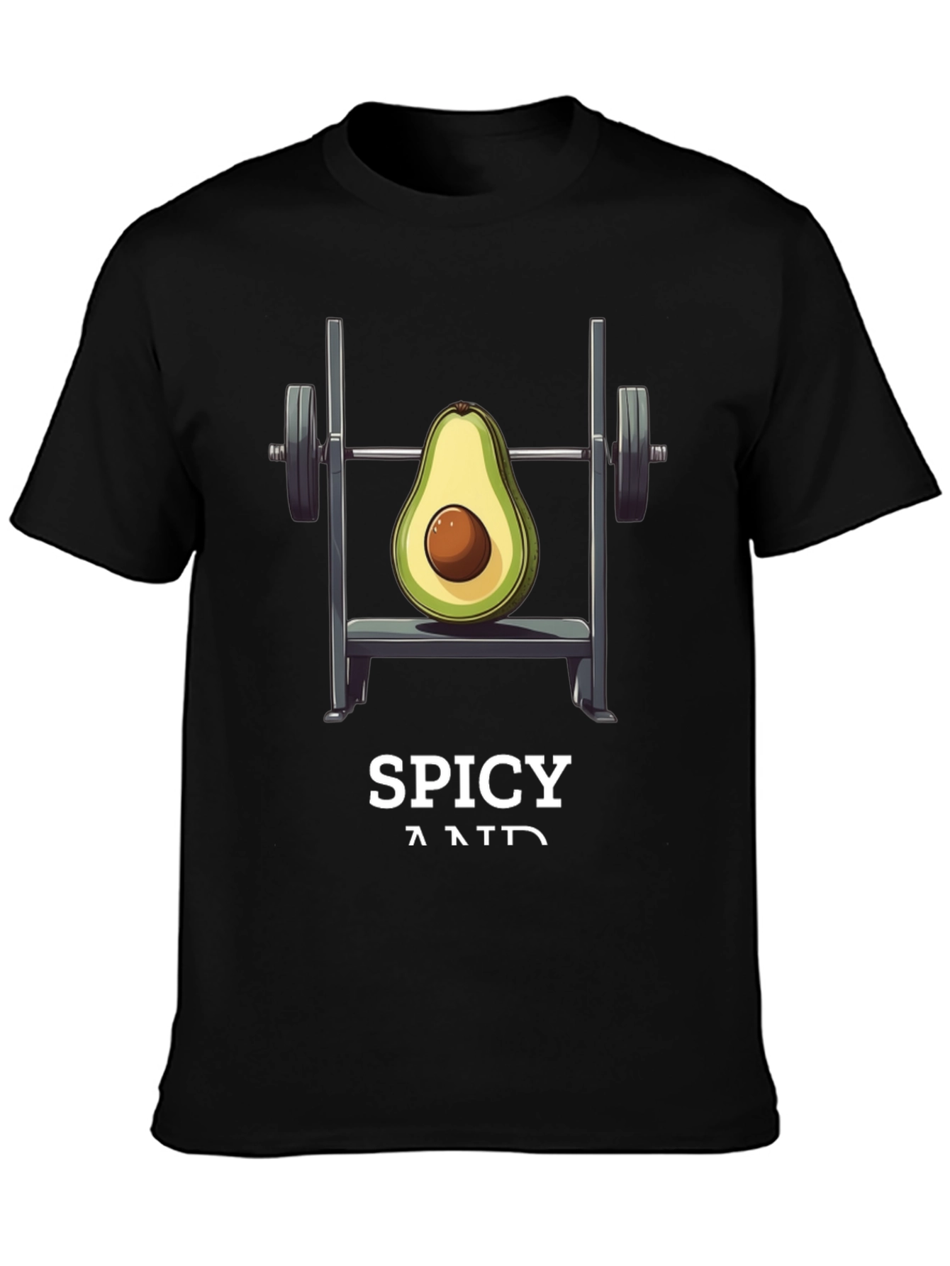 Black Avocado Gym Workout T-Shirt - Spicy and Fit! view 3