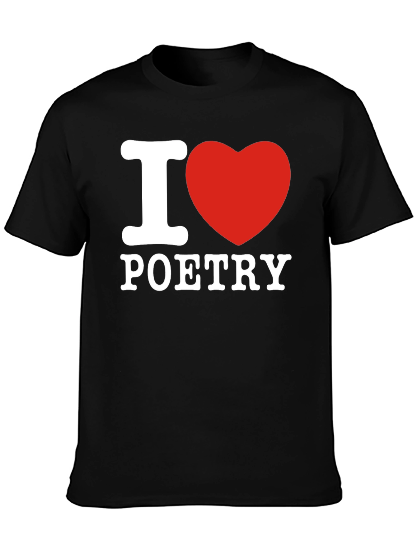 Black I Heart Poetry Graphic Tee - Soft Cotton Blend Shirt view 3