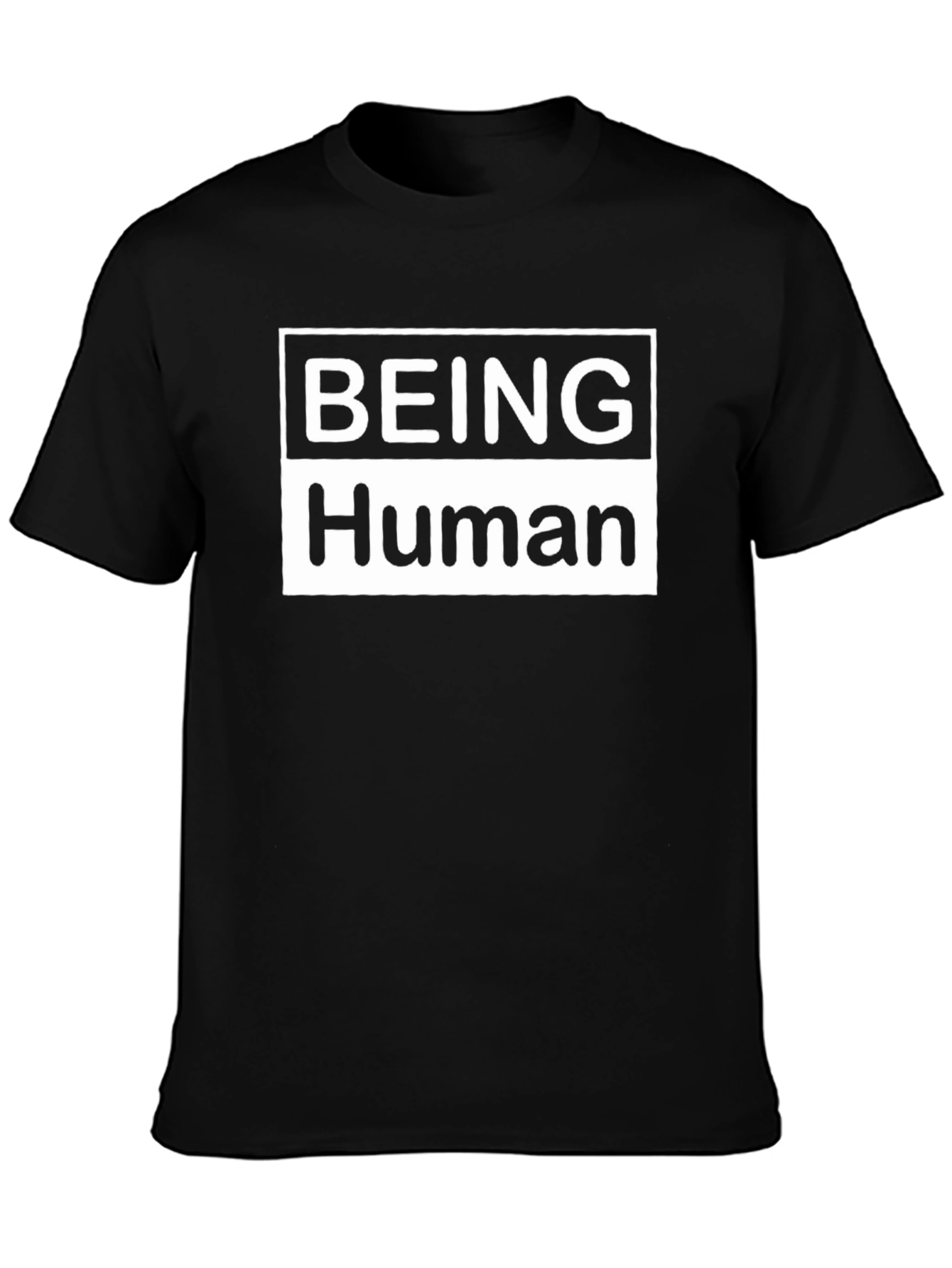 Black Being Human Graphic Tee - Black Cotton Blend view 3