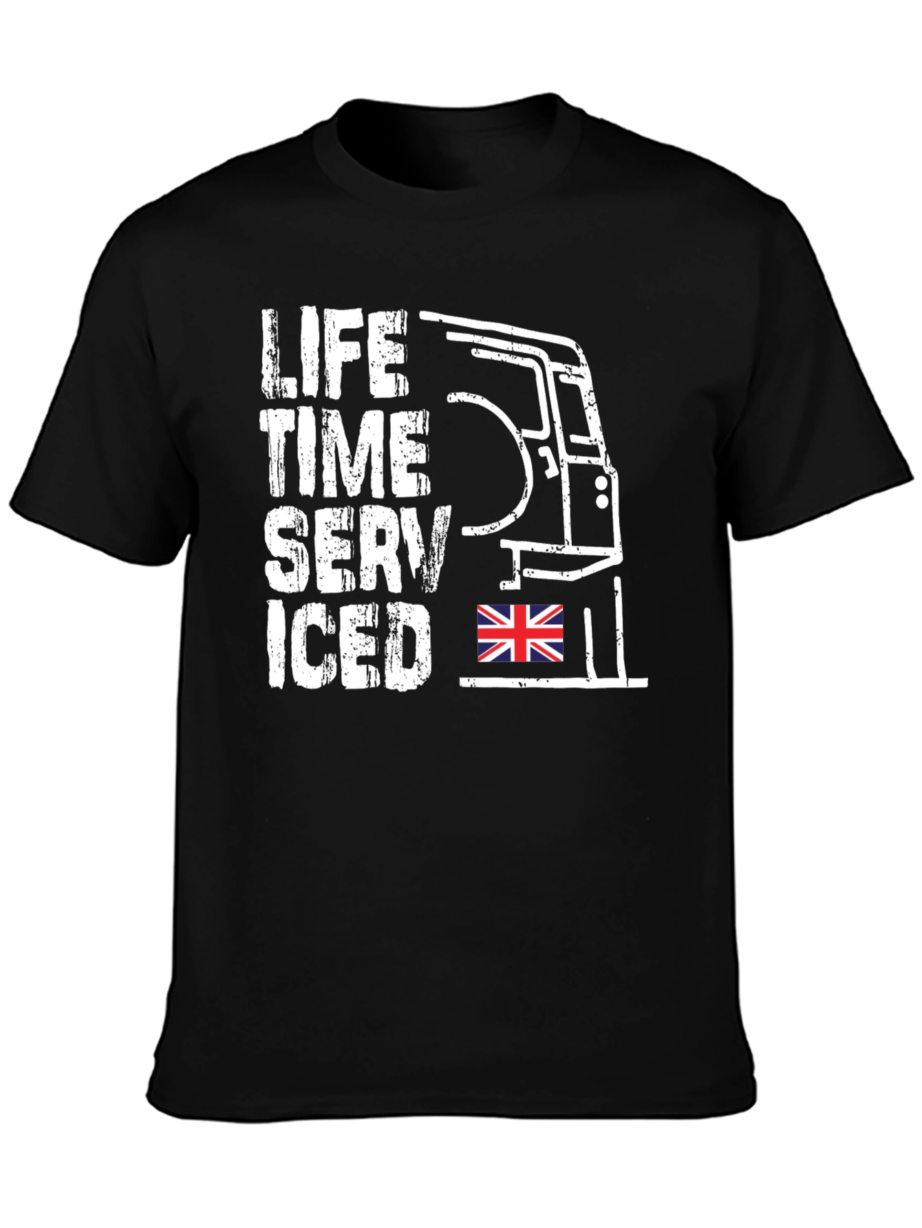 Black Life Time Serviced T-Shirt - Classic British Car Tee view 3