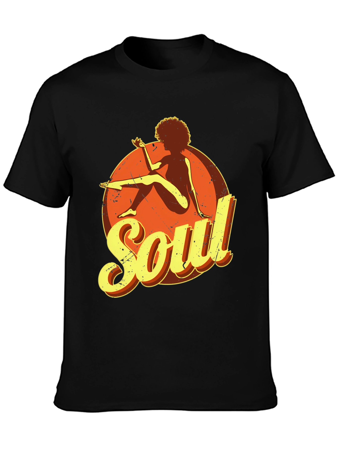 Black Retro Soul Graphic T-Shirt view 3