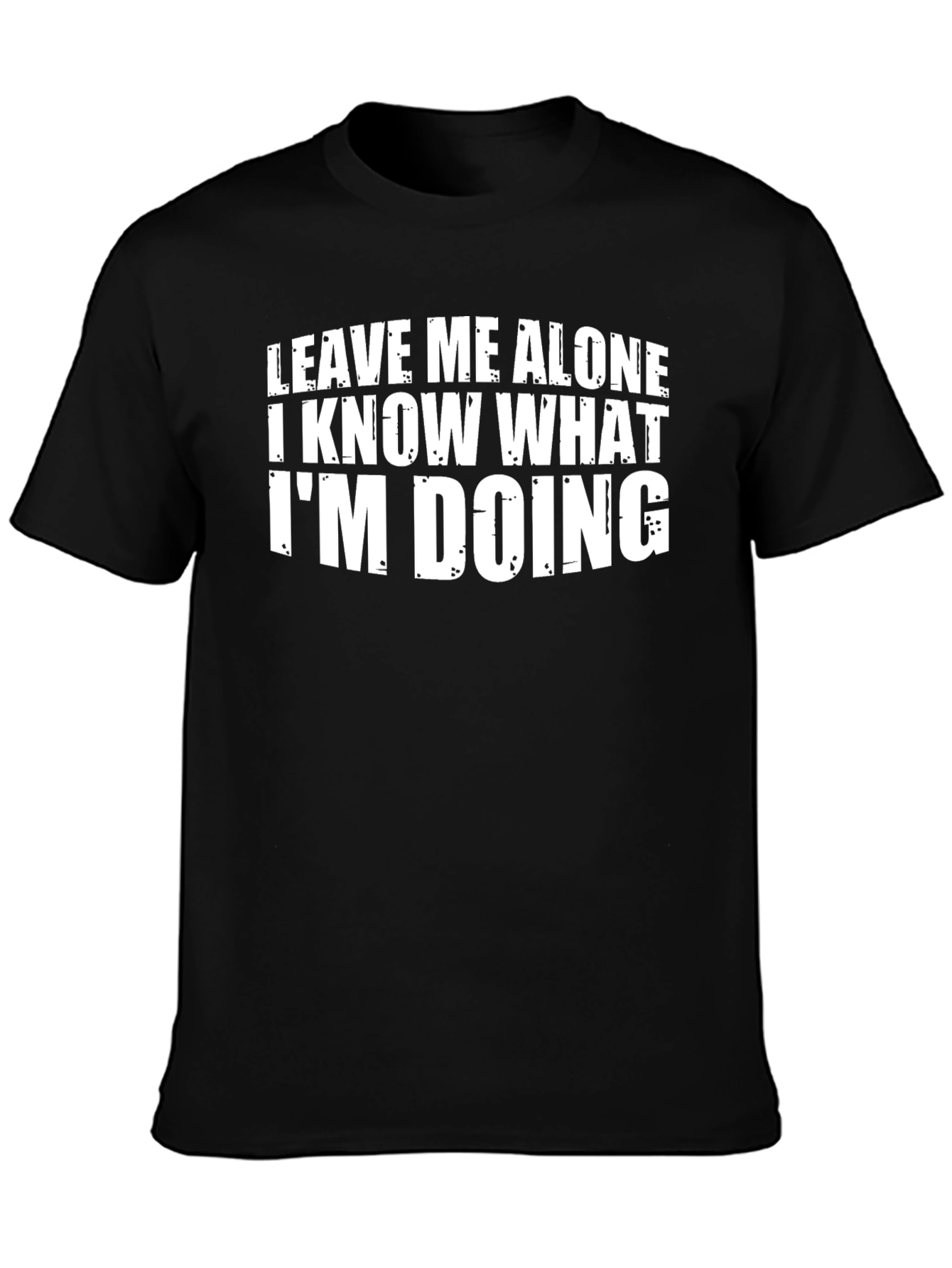 Black Funny Slogan Graphic Tee - Leave Me Alone view 3