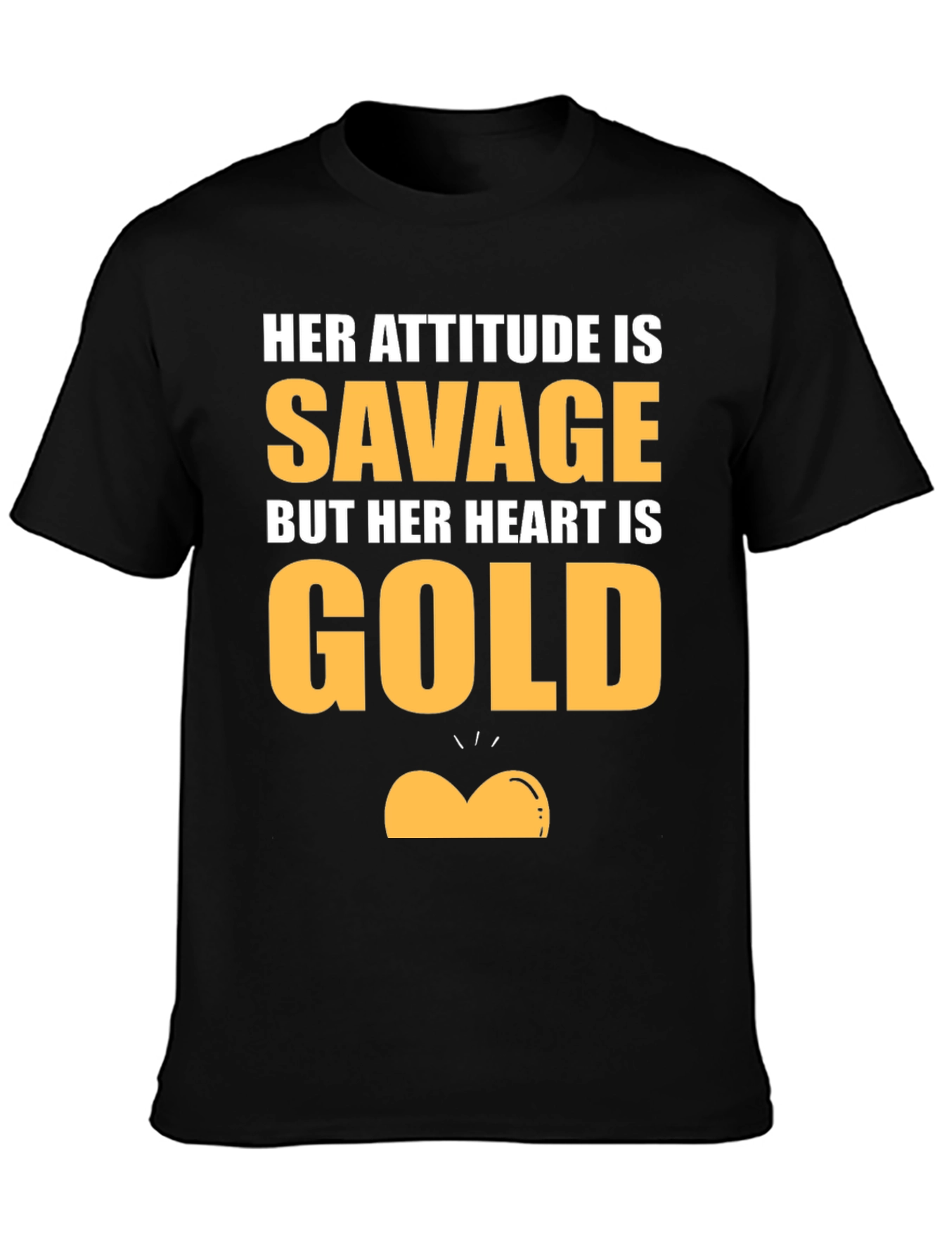Black Savage Heart of Gold Graphic T-Shirt view 3