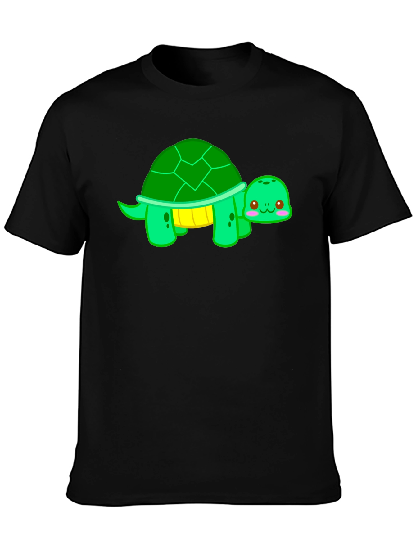 Black Cute Turtle Graphic T-Shirt - Black view 3